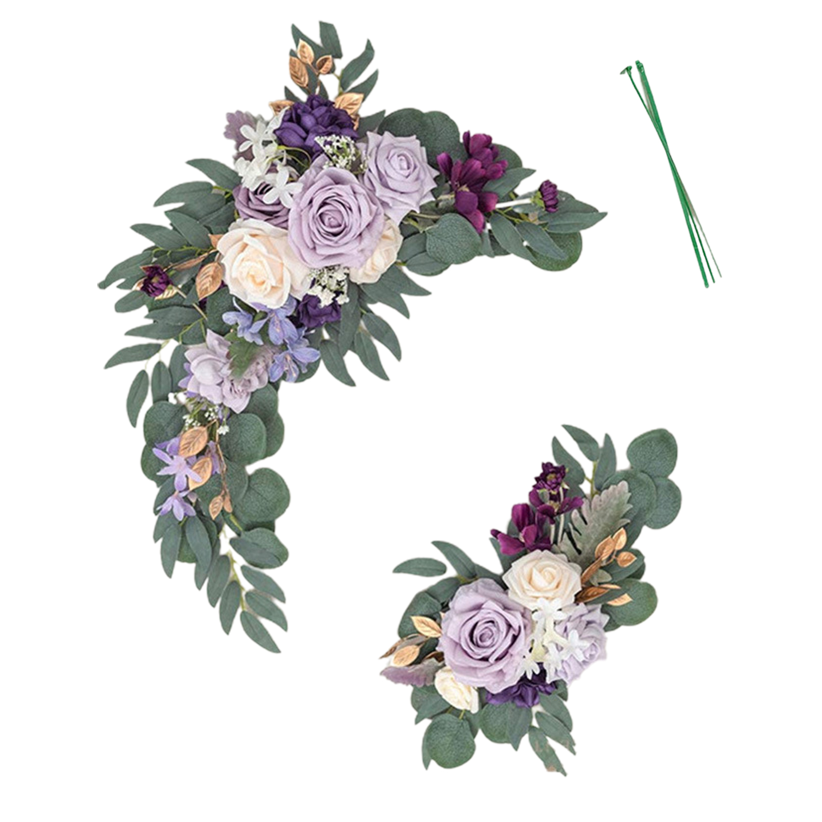 Girlanden Aus Künstlichen Lila Blumen Für Den Begrüßungsbogen Bei Der Hochzeit, Blumendekoration, Hintergrund Für Den Empfang