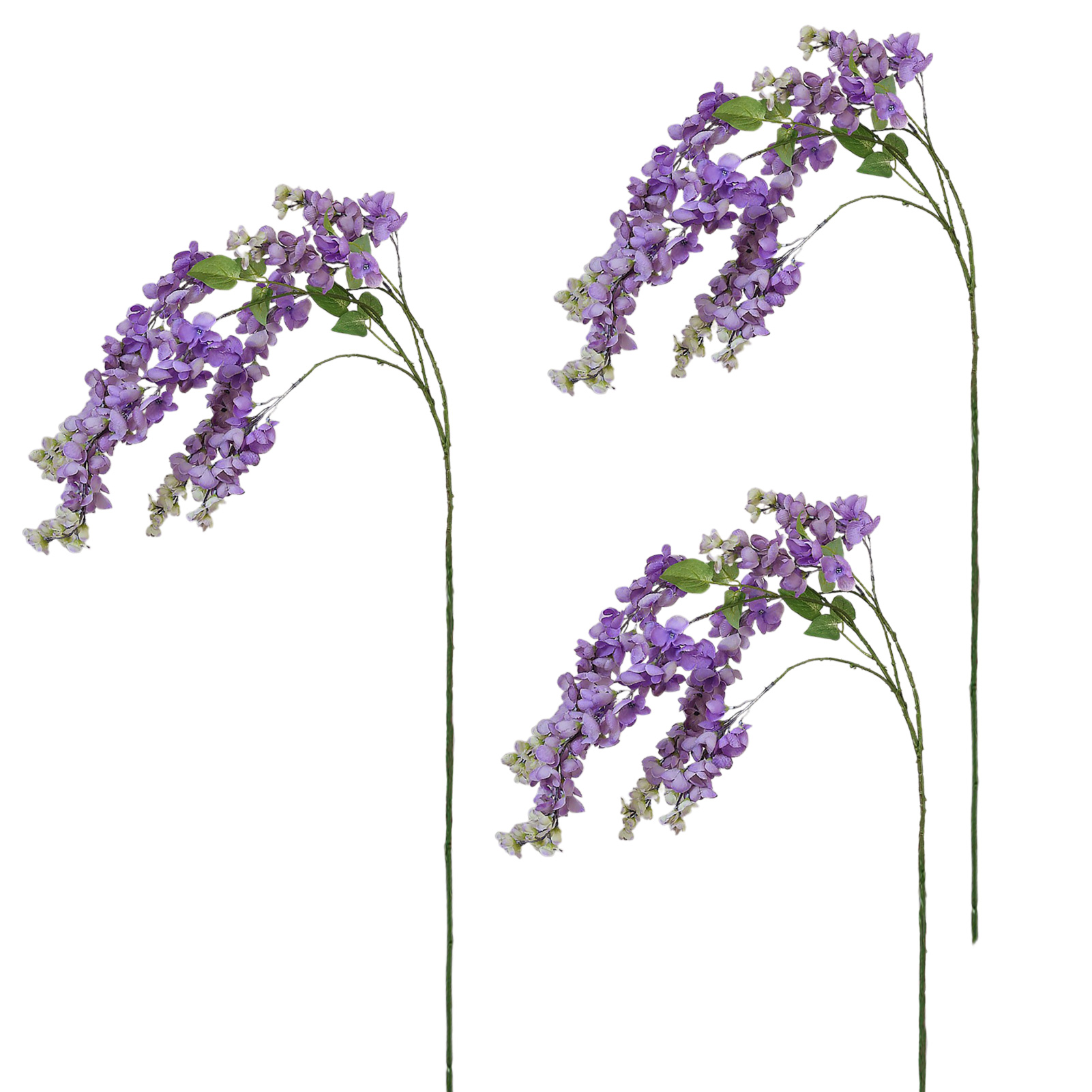 Künstliche Glyzinienzweige, 99 Cm Lange Stiele, Seiden-glyzinienblütenkette Für Zuhause Und Balkon, Lila