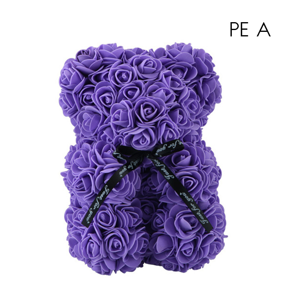 [yue Xinghui] (nicht Genutztes Geistiges Eigentum) Kreative Seifenblume, Konservierte Blume, Künstliche Rose In Pe, Bär (lila, 25 Cm, Standard-opp-verpackung) (europäisches Designpatent, Keine Delisti