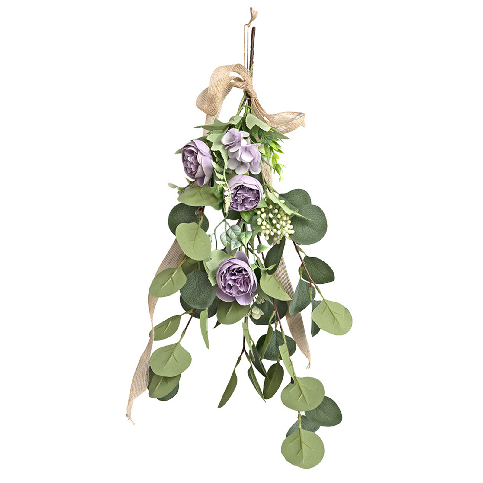 Tropfenförmiger Blumenkranz Für Heimdekoration, Hochzeitsfeiern, Hochzeitsbögen, Geschäfte, Restaurants, Lila Pfingstrosen