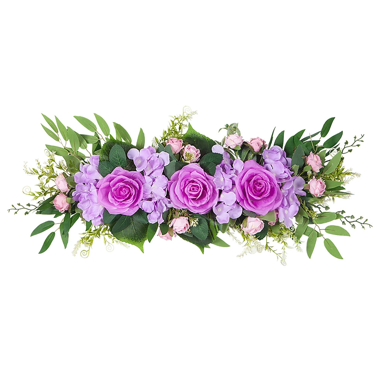 [50 X 18 X 8 Cm Dunkelviolett] Künstliches Rosenarrangement Für Hochzeitsbögen, Tischgirlanden Und Spiegeldekorationen