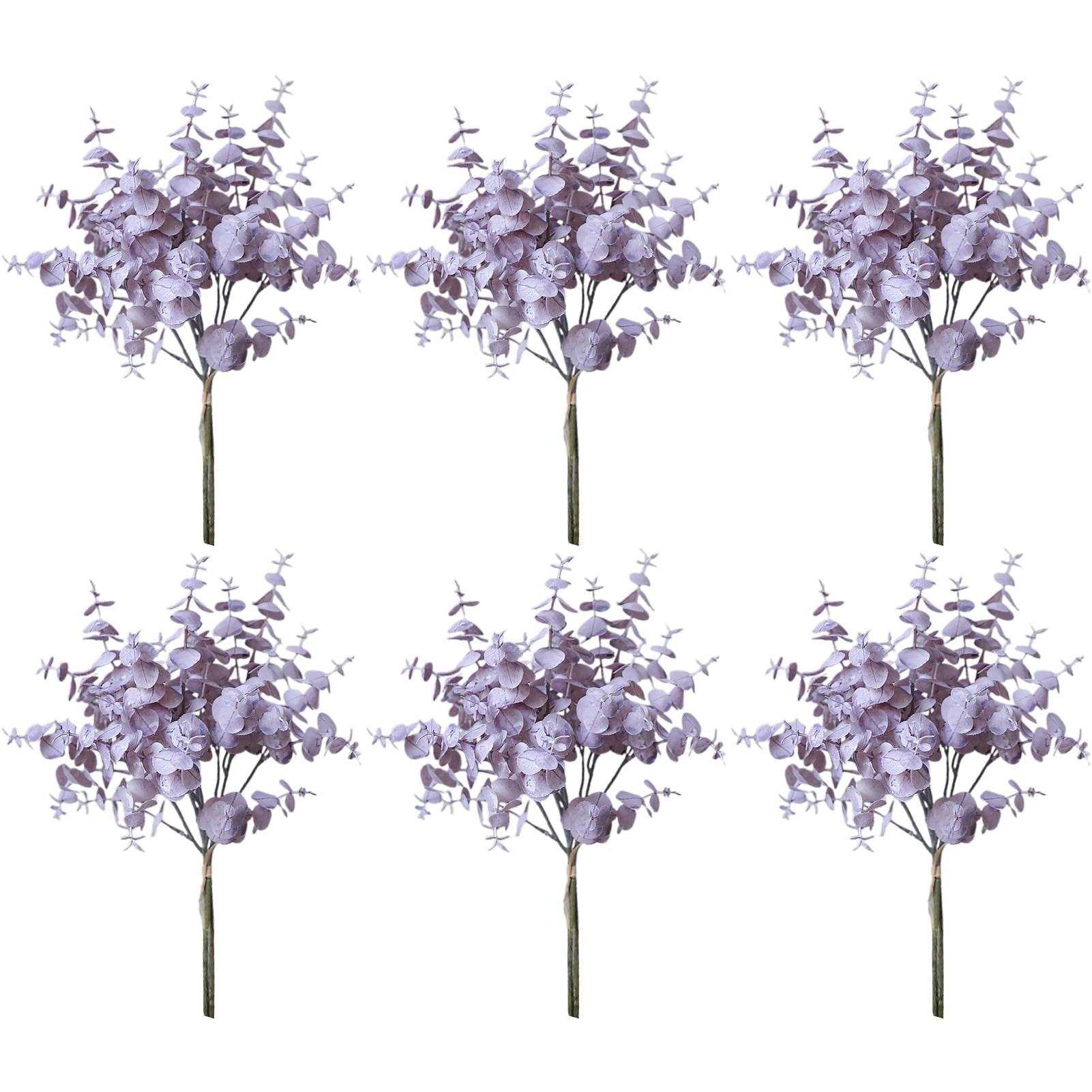 [violett 6 Sträuße Pro Packung] 6 Künstliche Eukalyptus- Und Silberblattblüten, Künstliche Baumzweige Im Europäischen Stil, Künstliche Blumen Für Die Heim- Und Hochzeitsdekoration.
