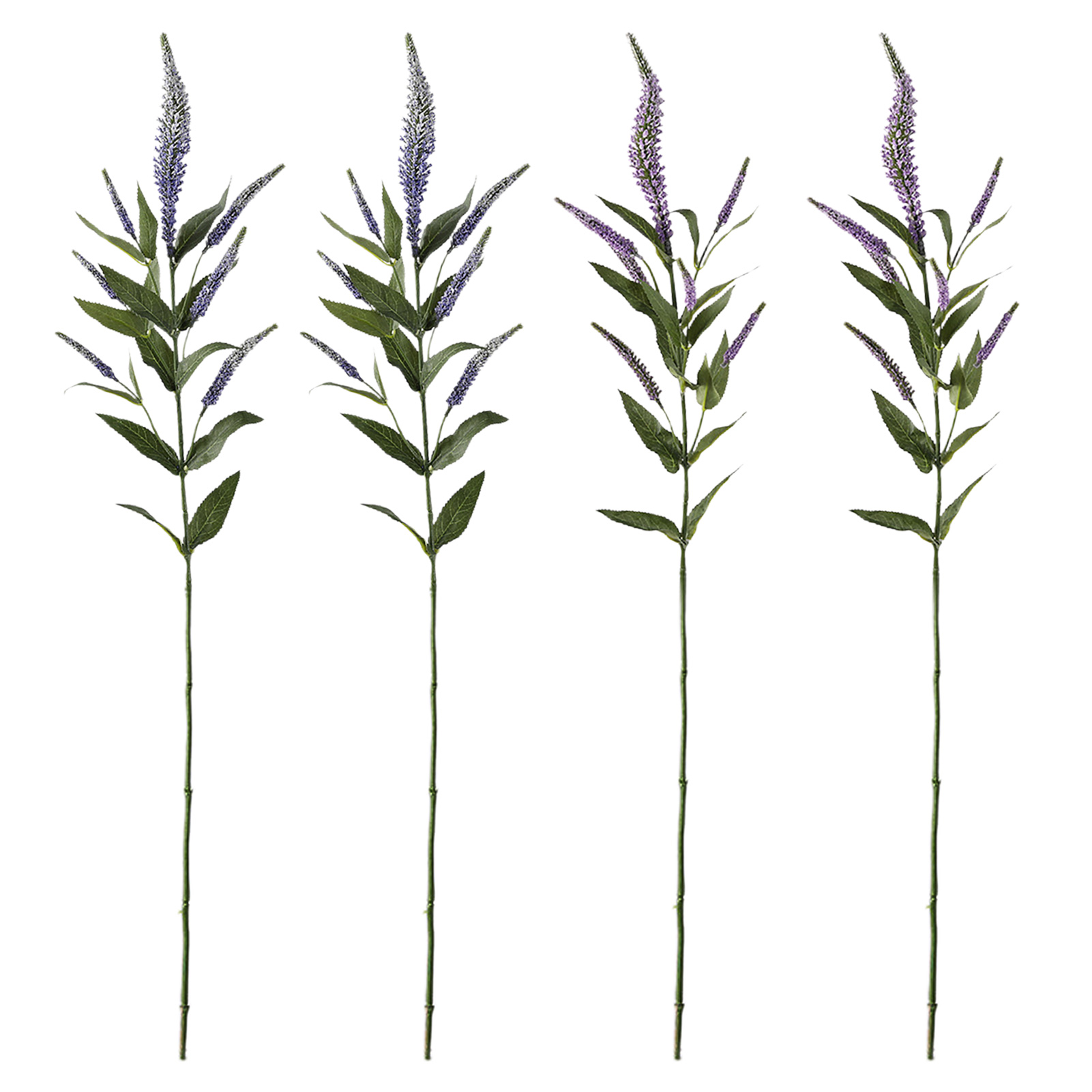 [kombination Aus 2 Hellen Orchideen Und 2 Violetten Stängeln] 4 Künstliche Salbeizweige, Dekoration Im Nordischen Landhausstil, Künstliche Blumen, Blumenarrangement Aus Kunststoff