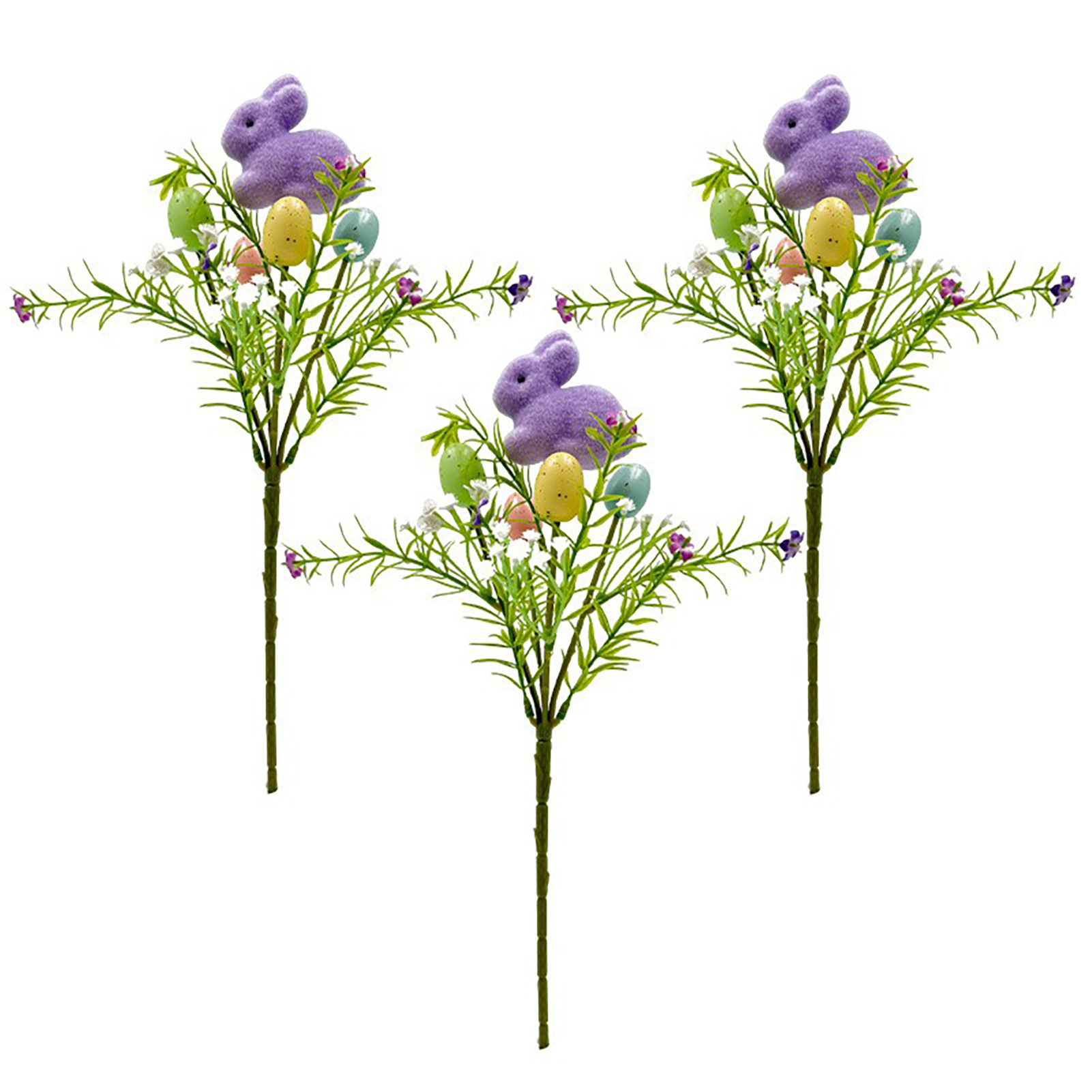 【kunstschaum-osterei, Klein Oder Mittel, Stil B, Lila, Nini A10768】set Mit 3 Künstlichen Schaumstoff-ostereiern Mit Blumen Und Hasen.
