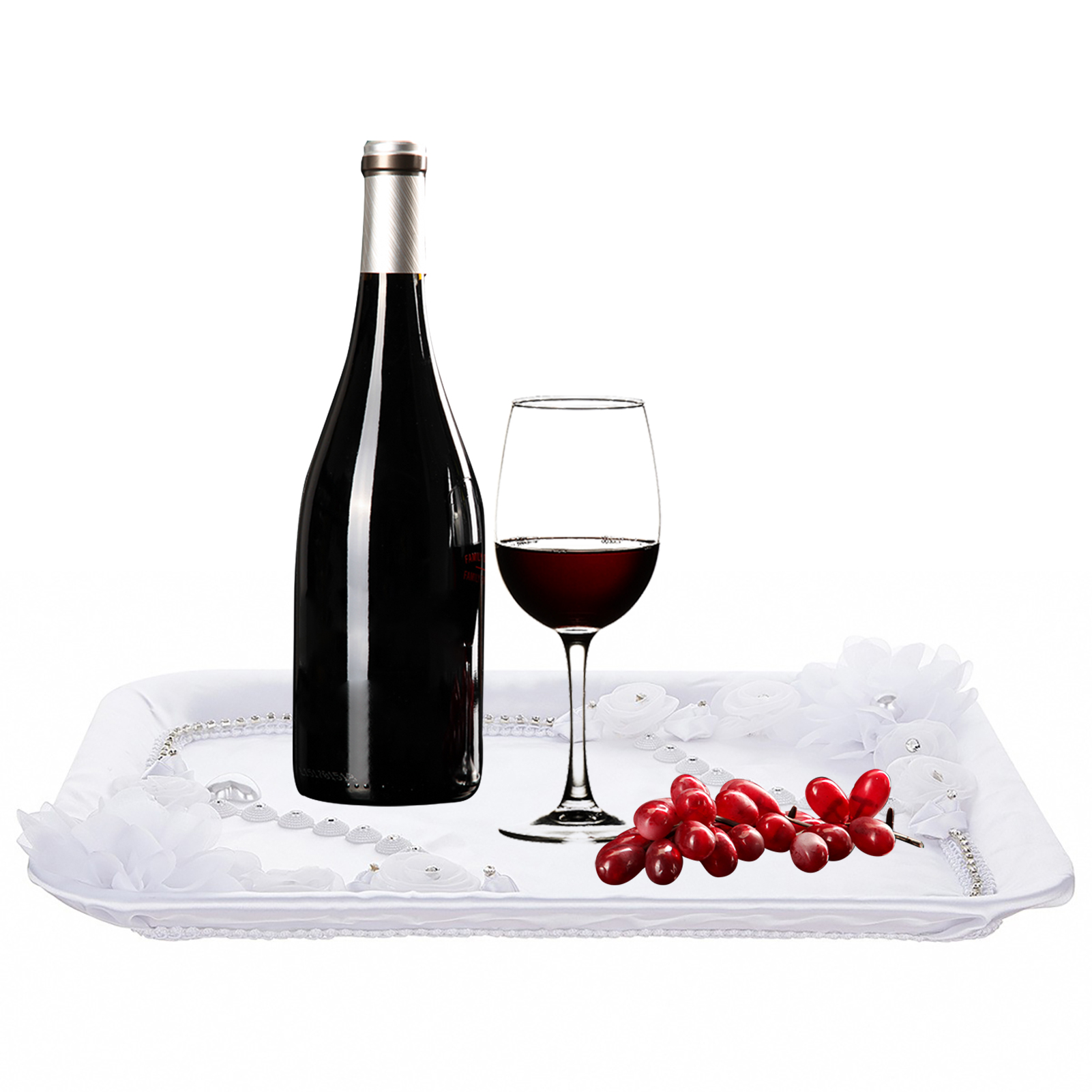 (beispiel Eines Tabletts Mit Magnolienfarbenem Rand, Modell B) Tablett Mit Rosa Rand, Originelle Geschenk-/dessertpräsentation, Weißes Präsentationstablett Als Liebesbeweis Bei Einer Hochzeit Im Europ