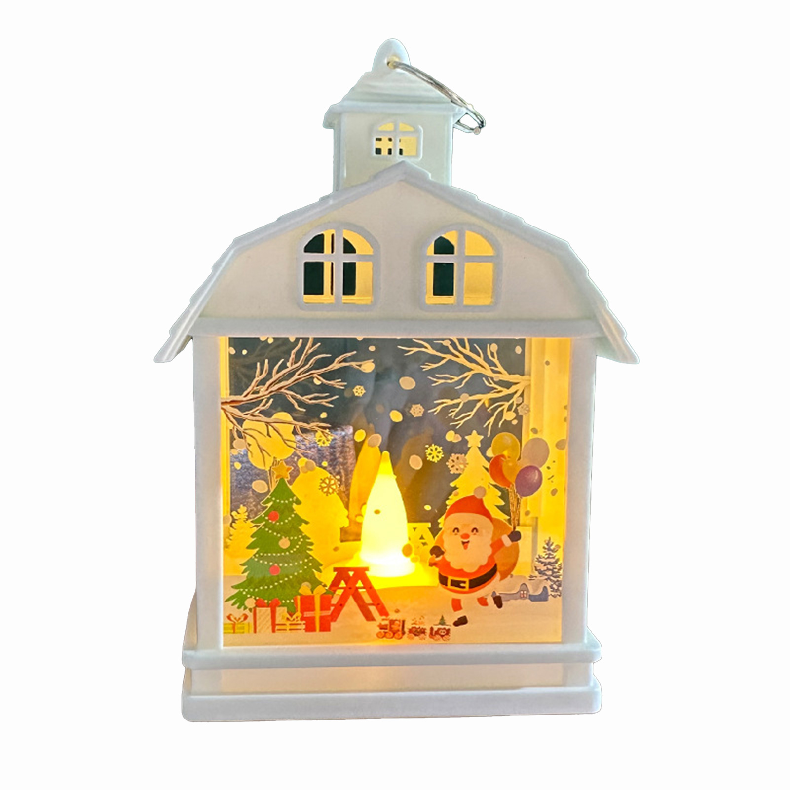 (alter Weißer Mann) Retro-weihnachtsdekoration Tragbare Led-nachtleuchte Weihnachtsbaumschmuck Hängendes Fensterzubehör Kreative Accessoires