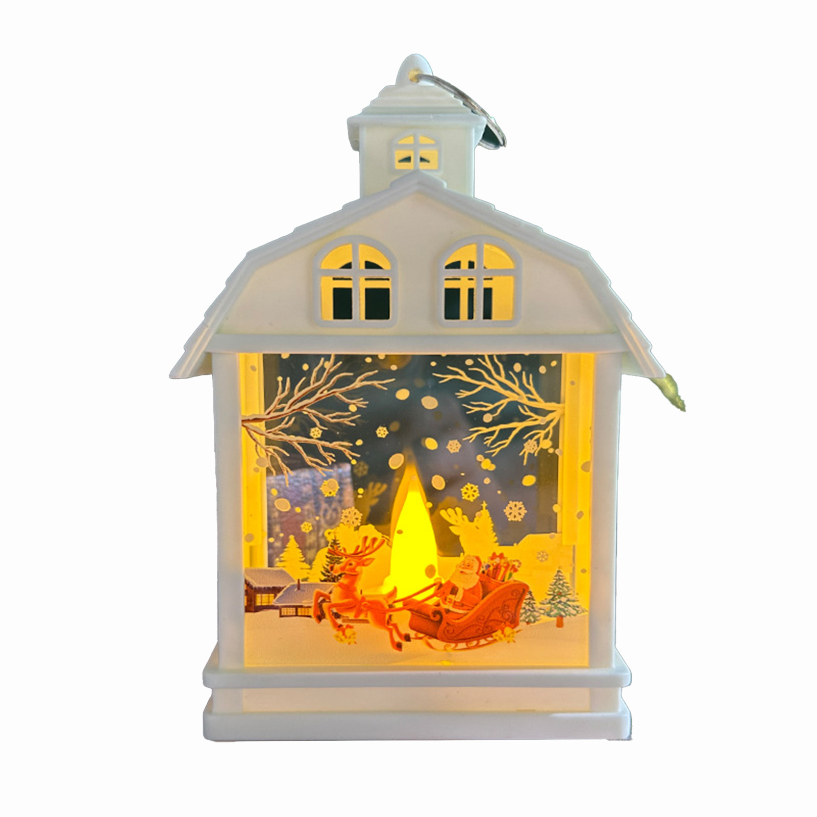 (weißes Rentier) Retro-weihnachtsdekoration, Tragbare Led-nachtleuchte, Weihnachtsbaumschmuck Zum Aufhängen Am Fenster, Kreatives Zubehör