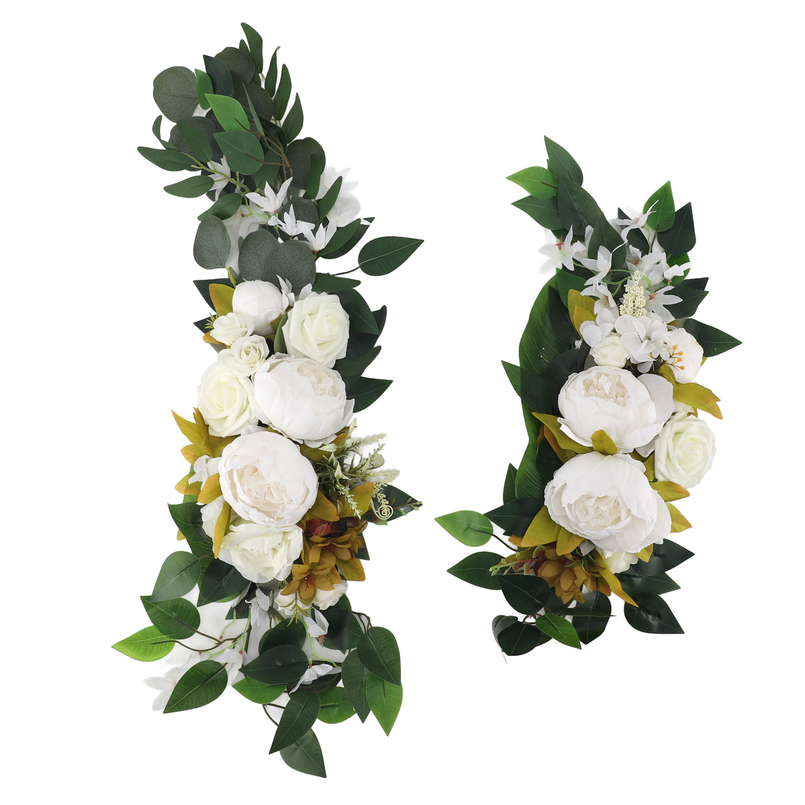 Mit Künstlichen Blumen Geschmückter Hochzeitsbogen, Multifunktionale Willkommensschilder, Weiße Blumendekoration