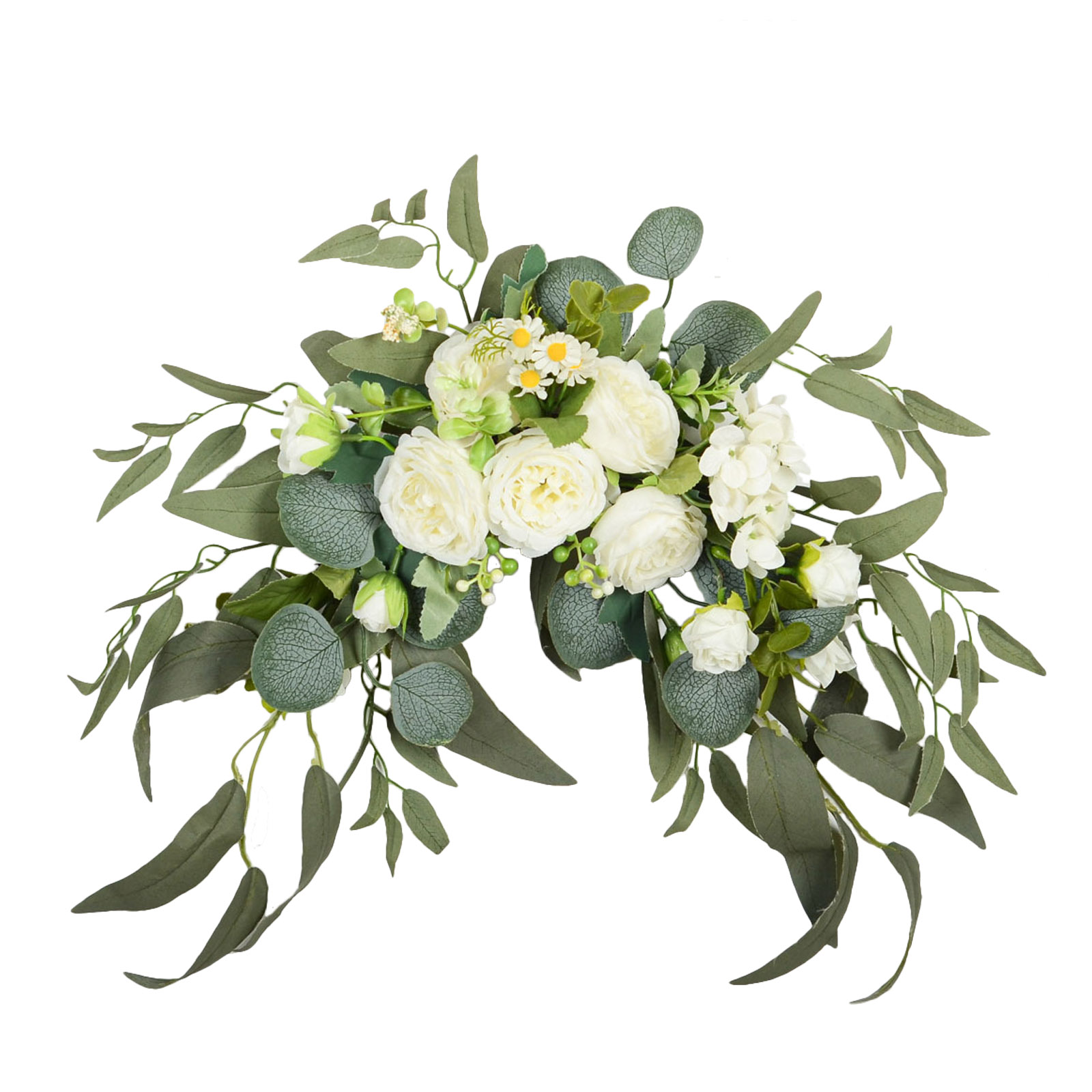 Hochzeitsbogen Mit Künstlichen Pfingstrosenblüten, Stabiler Bogen Für Heim- Und Partydekoration, 45 Cm