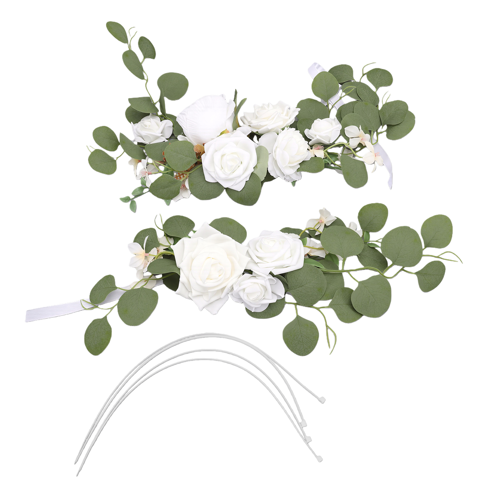 Künstlicher Hochzeitsbogen Mit Blumen, Willkommensschildern Und Blumengirlanden (ref. 18255)