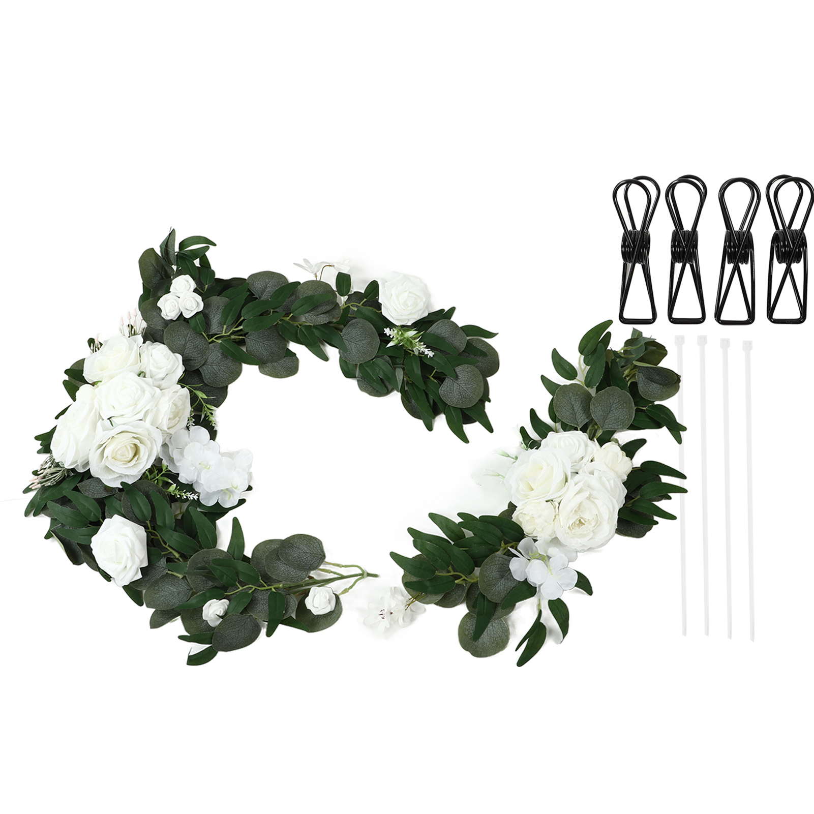 Set Aus 2 Realistischen, Farbenfrohen, Geruchlosen Rosenförmigen Floralen Hochzeitsdekorationen Für Einen Perfekten Empfang (18063 Bs).