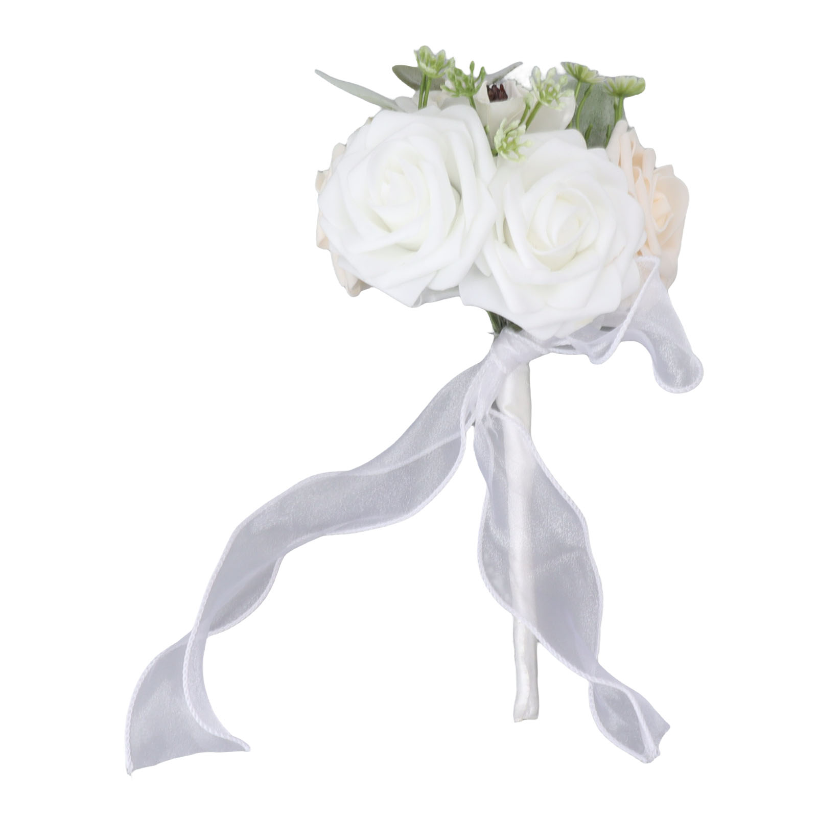 Ein Farbenfroher Brautstrauß Aus Romantischen Und Eleganten Blumen, Handgefertigt, Ideal Für Partys, Büros, Boutiquen, Gärten Und Als Brautjungfernstrauß. Maße: 25 X 14 Cm. Typ A.