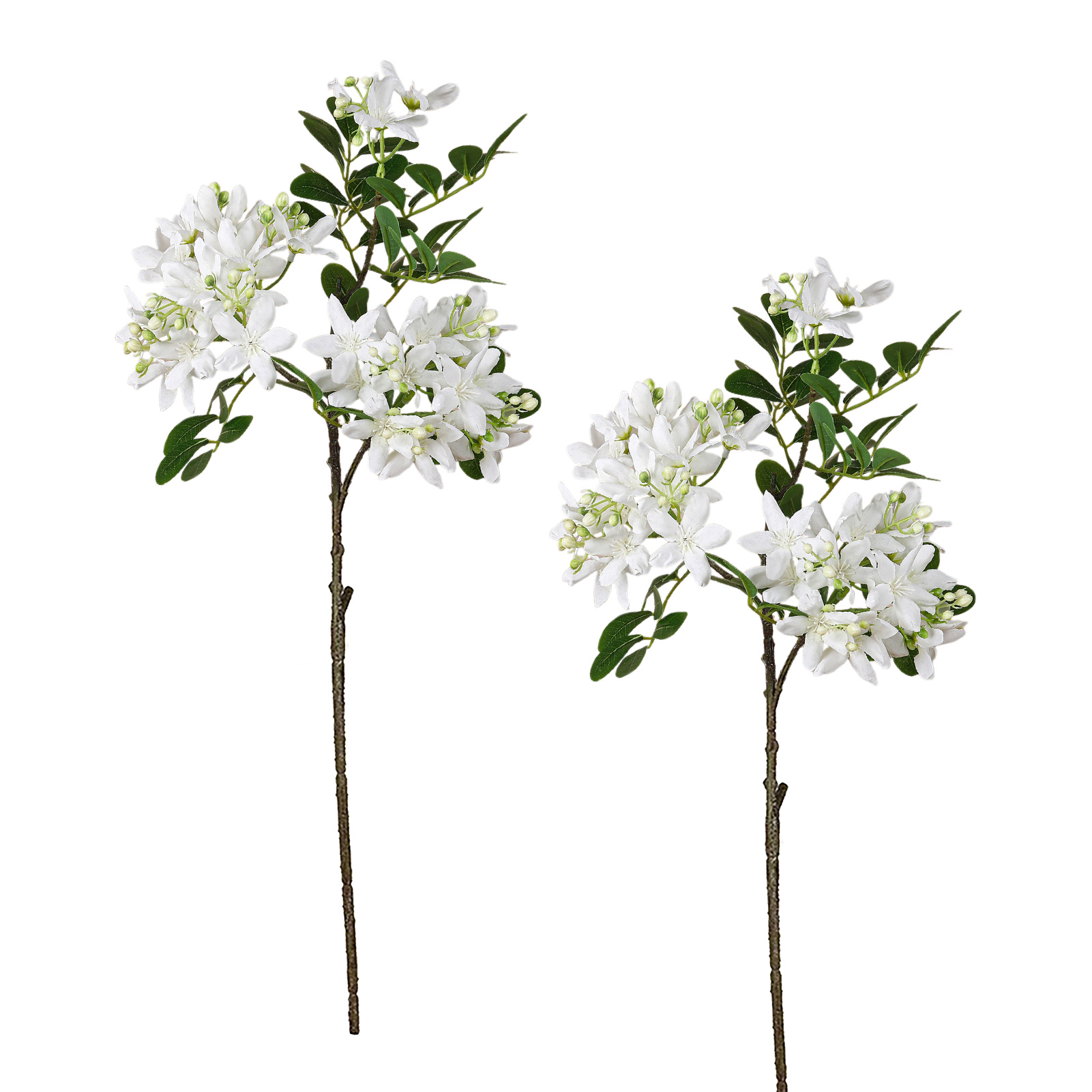 Geschwungen Und Strahlend. [weiß] Set Aus 2 Künstlichen Blumen Mit Früchten Und Blättern, 3 Seidengeranienköpfen Für Hochzeitsdekoration