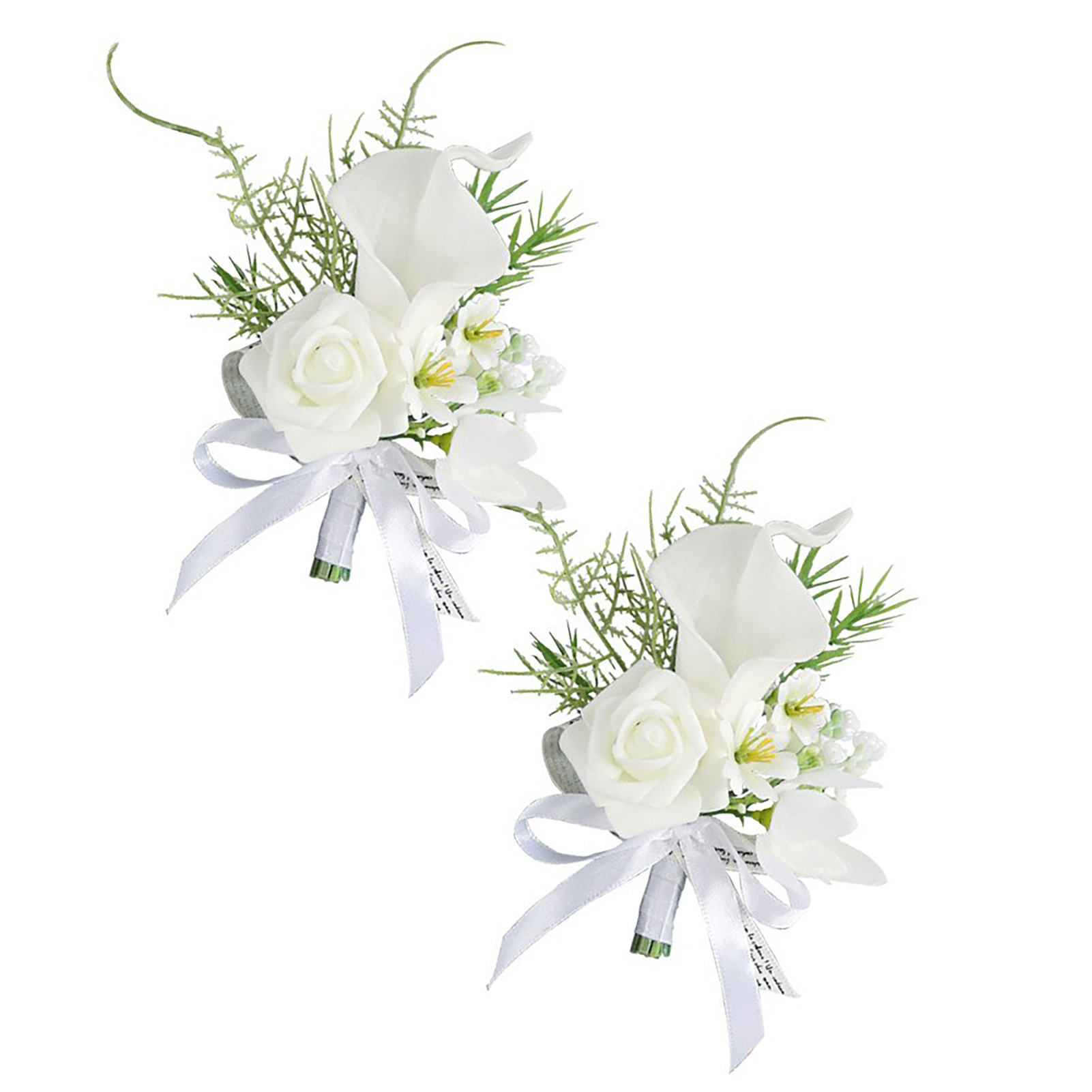 2 Künstliche Blumen-ansteckblumen Für Braut Und Bräutigam Zur Zeremonie Und Feier