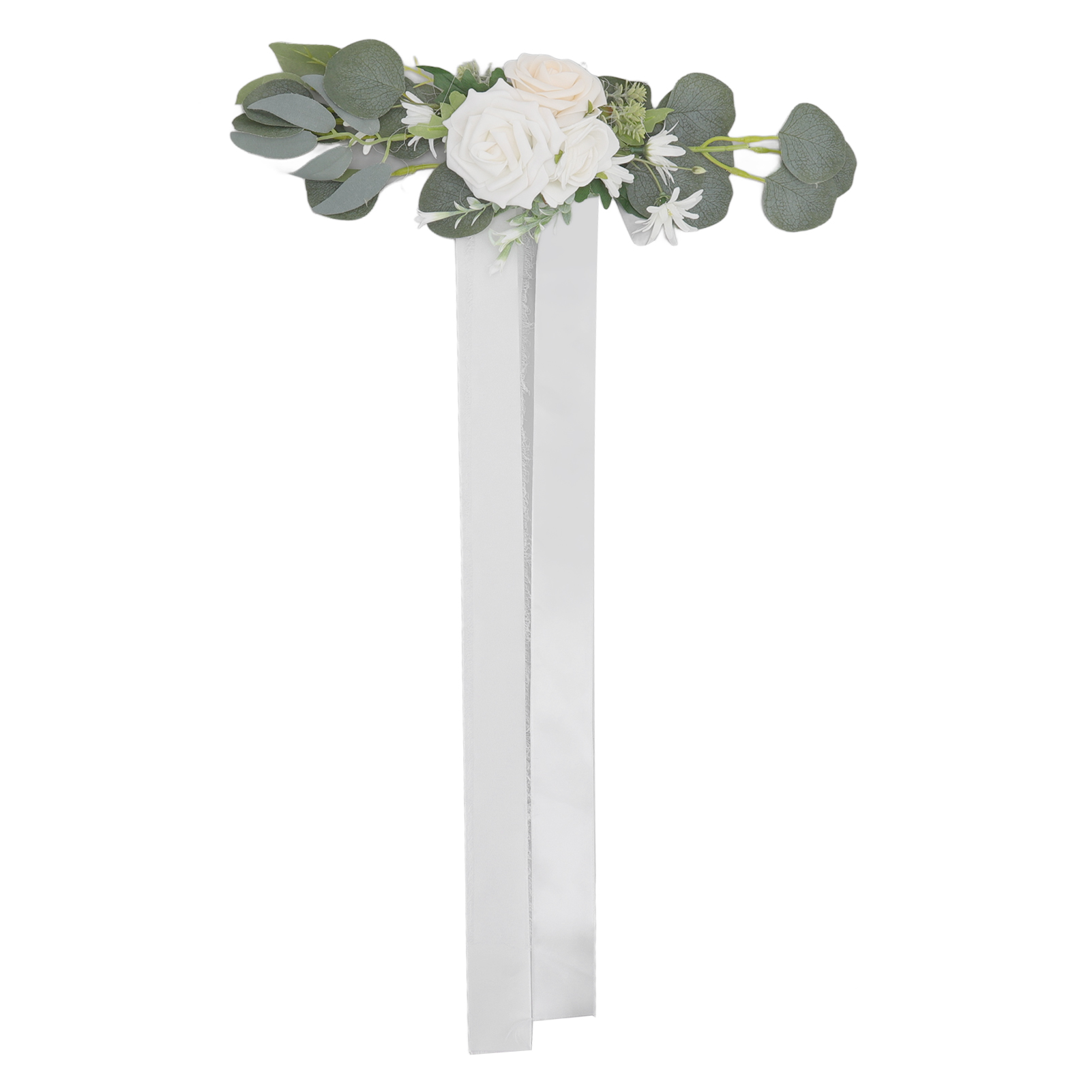Weiße Blumendekoration Für Stuhllehnen Bei Der Hochzeit, Künstliche Blumen Für Hochzeitsfotos