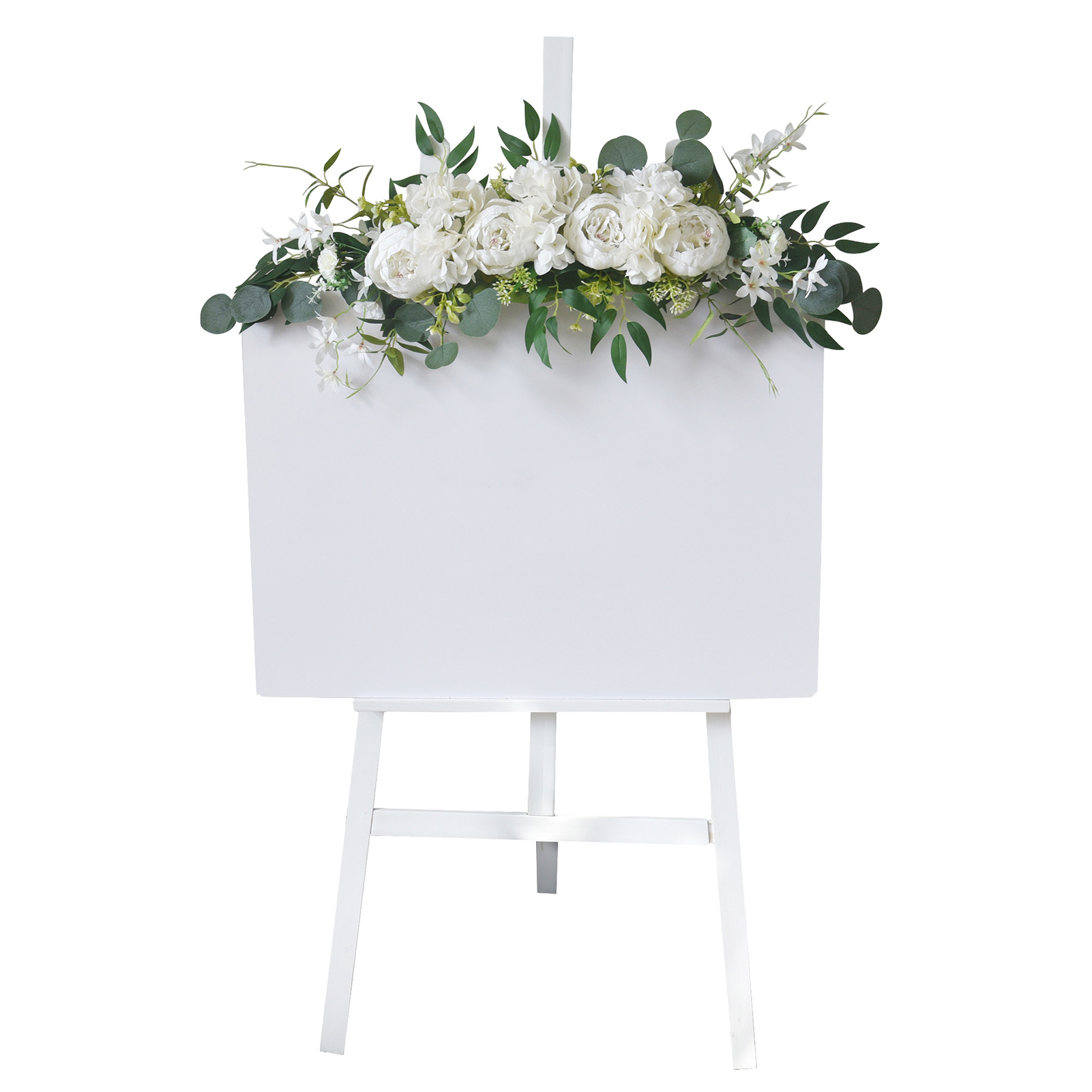 Weiße Künstliche Blumengirlande, Zeremonienschild, Hochzeitsbogen, Blumen Für Haustür, Partywand, Heimdekoration