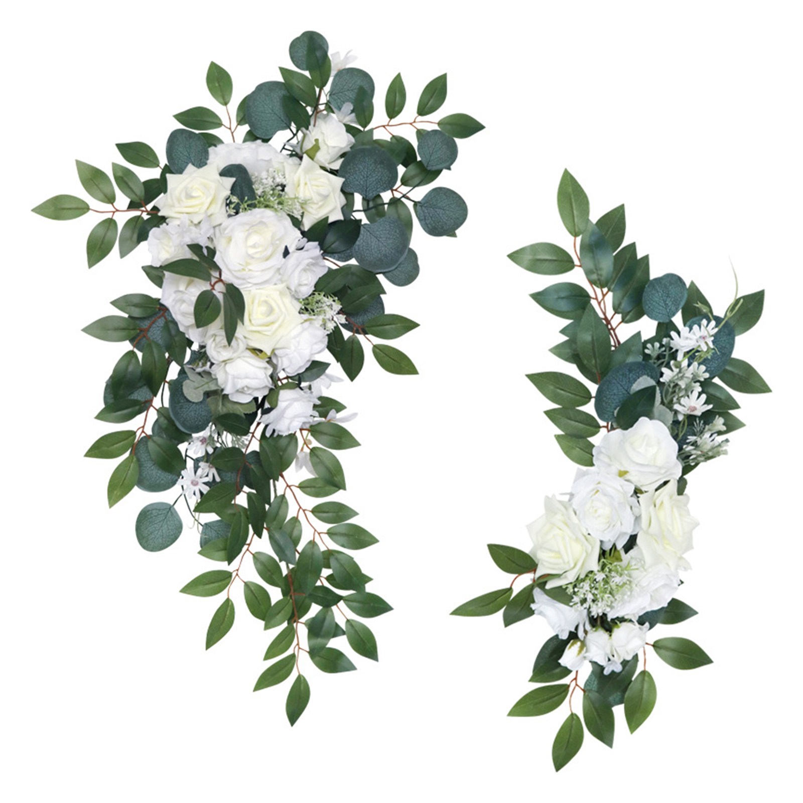 Set Aus Künstlichen Blumengirlanden Für Willkommensschilder, Blumendekorationen Und Künstliche Hochzeitsbögen