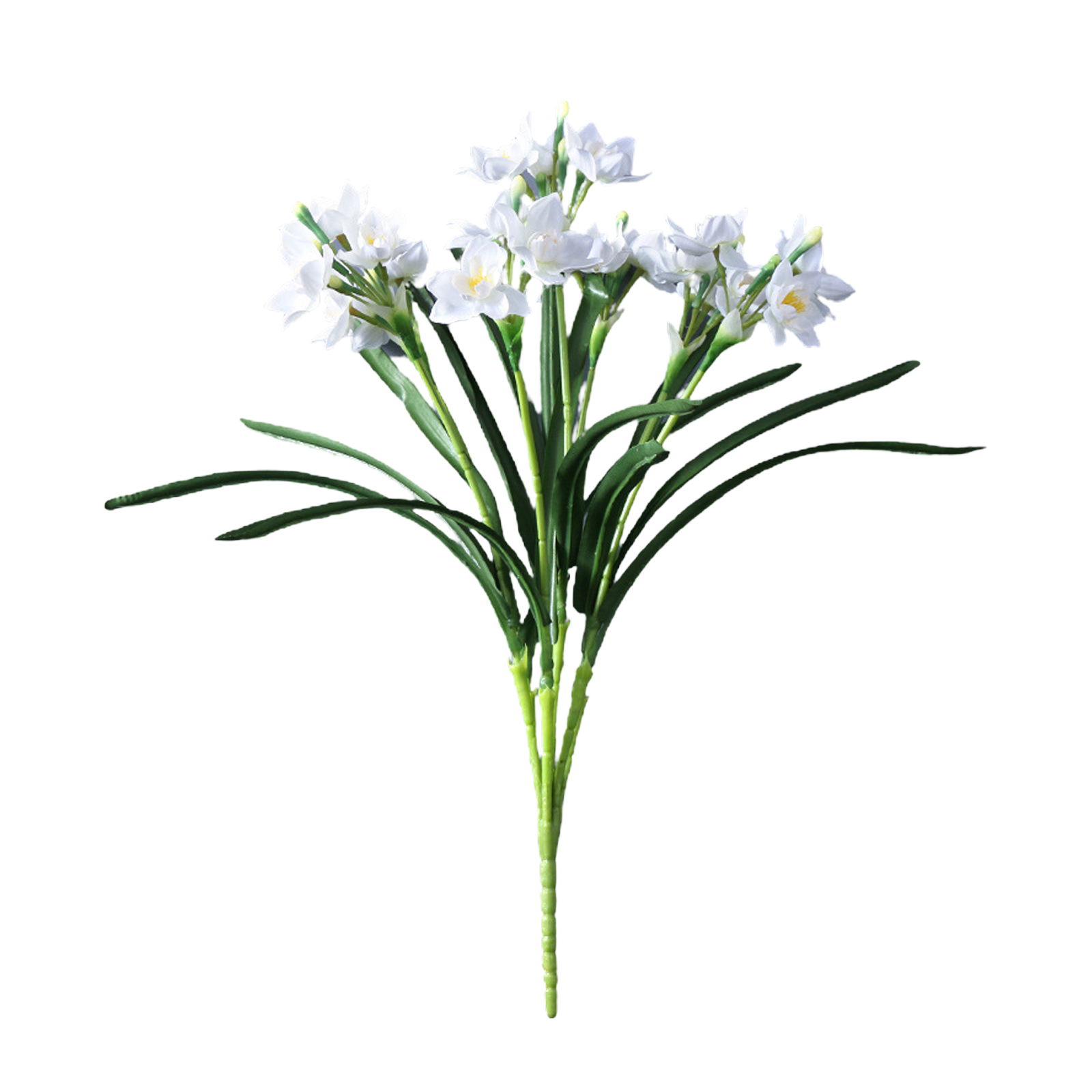 Künstlicher Narzissenstrauß, Künstlicher Narzissenstrauß, Künstliche Zimmerpflanze, Weißer Plastikblumenstrauß