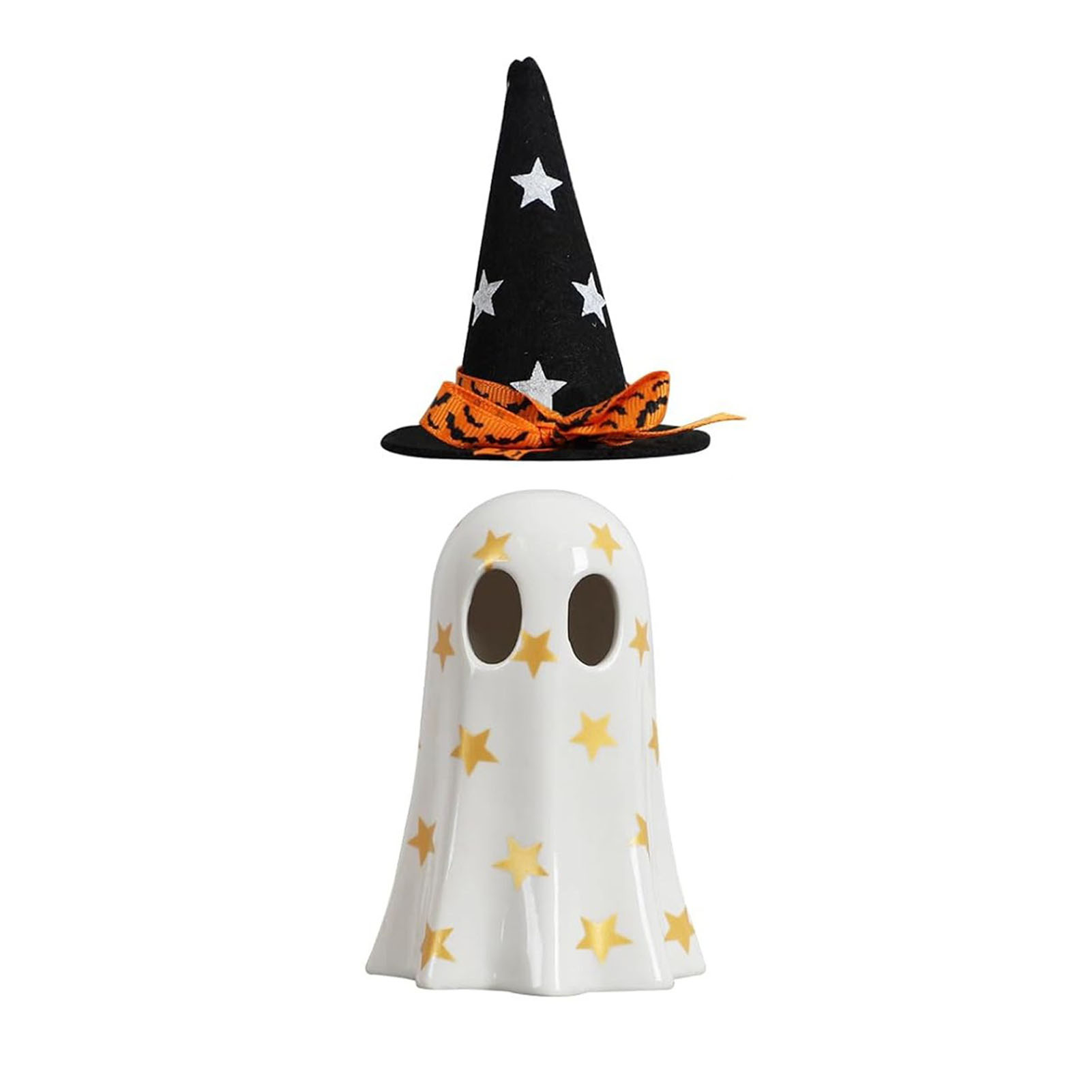 Leuchtende Geisterdekoration Mit Hexenhut Für Halloween, Weiße Tischdekoration Für Den Innenbereich
