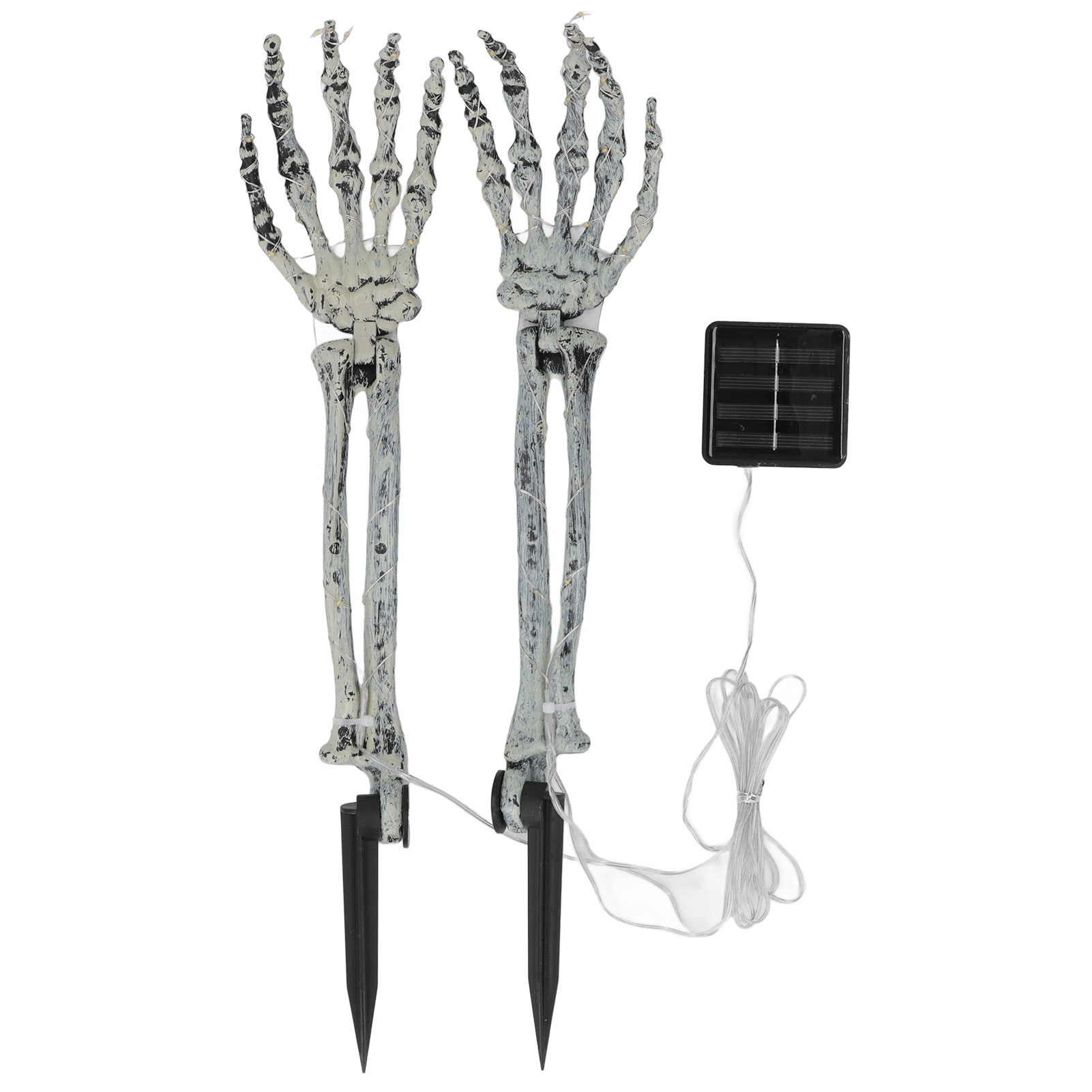 Solarbetriebene Led-lichterkette Mit Skeletthänden – Gruselige Dekoration Für Rasen, Veranda Und Garten