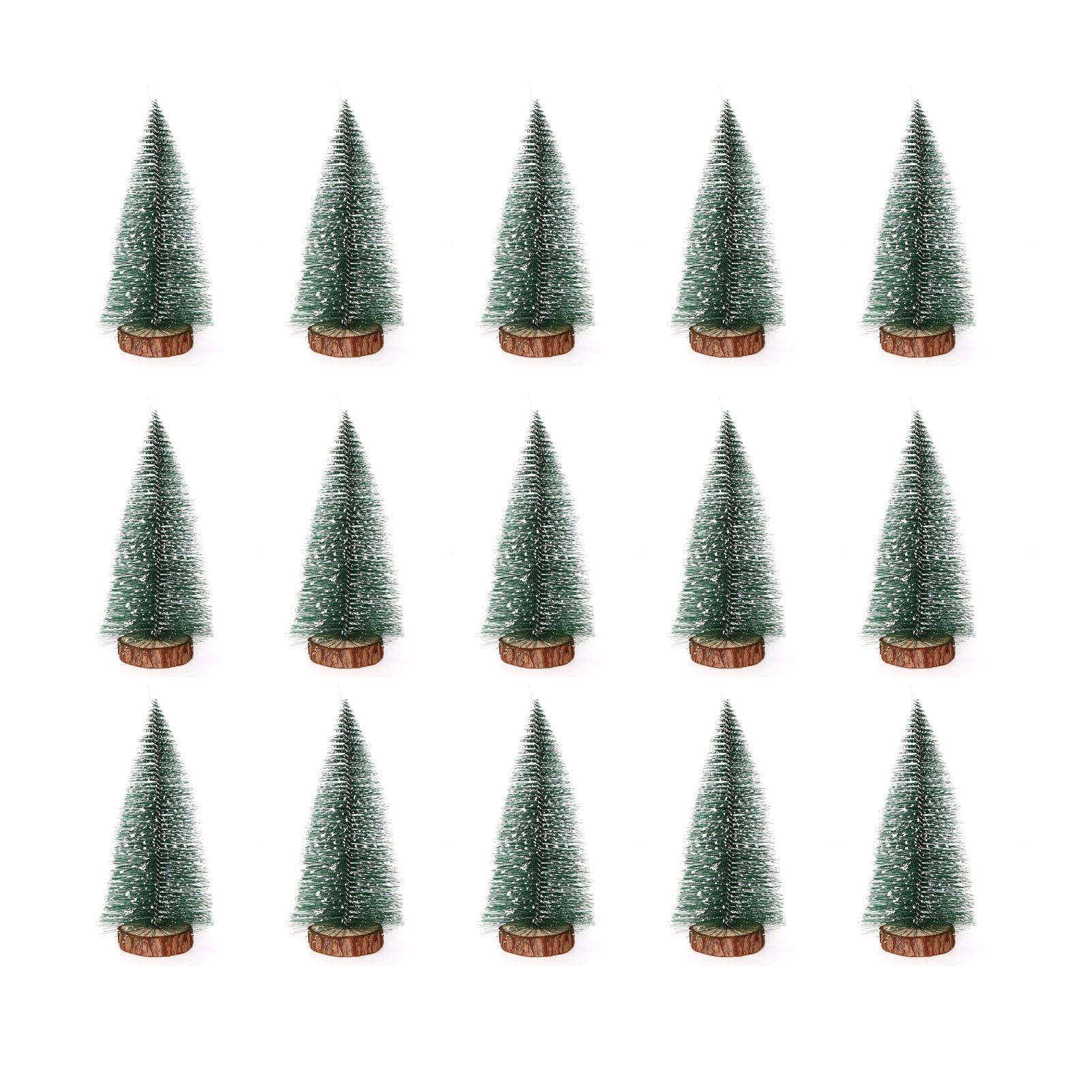Set Mit 15 Kleinen, Schneebedeckten, Weißen Weihnachtsbäumen, Vielseitige Dekoration Für Drinnen, Mini-tischbäume Für Feiern Im Haus, 20 Cm