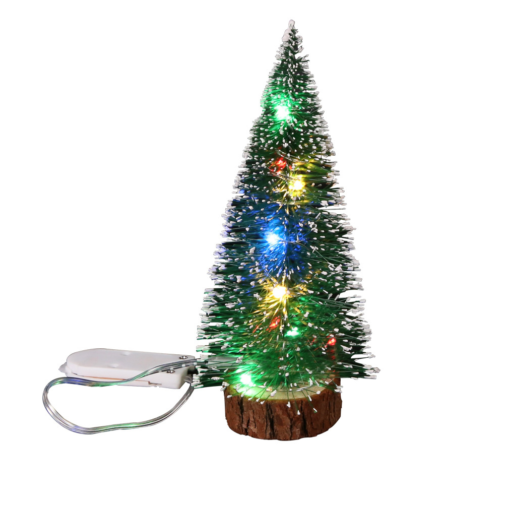 Wiederverwendbarer Mini-weihnachtsbaum Aus Zeder, Kleiner Zedern-weihnachtsbaum Mit 4-farbiger Led-lichterkette Für Zuhause Oder Büro