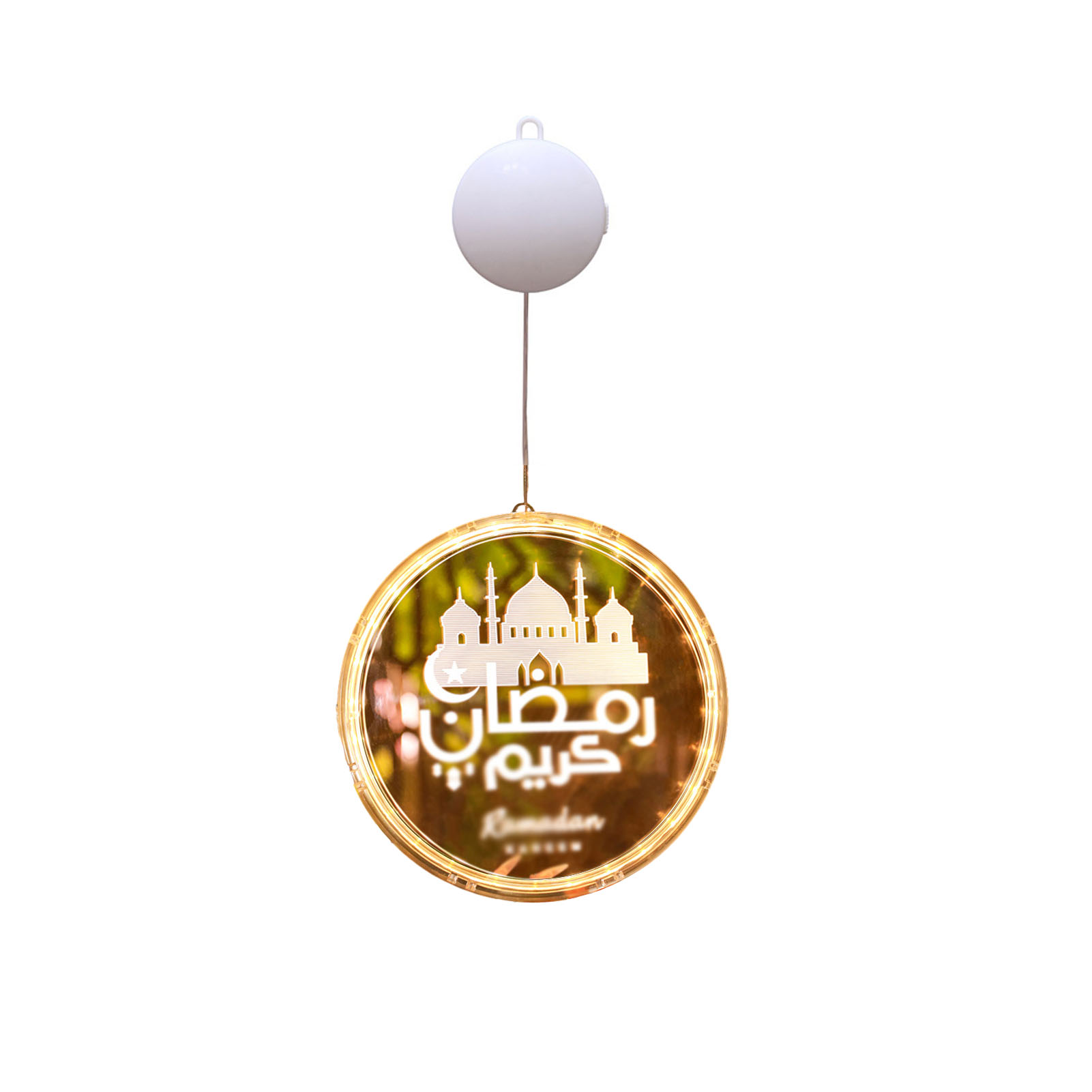 Runde, Schlossförmige Pendelleuchte (warmweiß, 24 Cm) – Dekorative Led-lichterkette Für Eid Al-fitr, Stern- Und Monddesign, Lichterkette Für Orientalische Feierlichkeiten