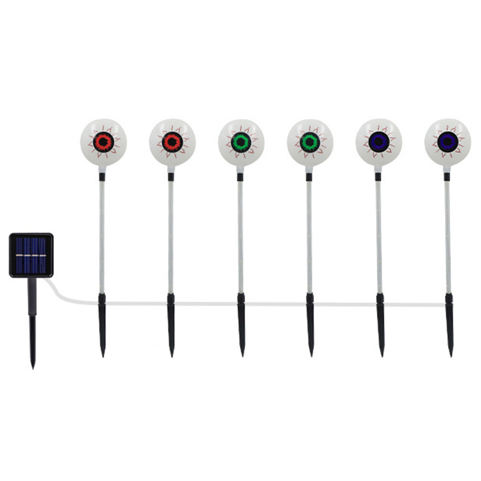 Solarbetriebene Led-stehlampe In Augenform Für Halloween (farbiges Licht - Solarbetrieben)
