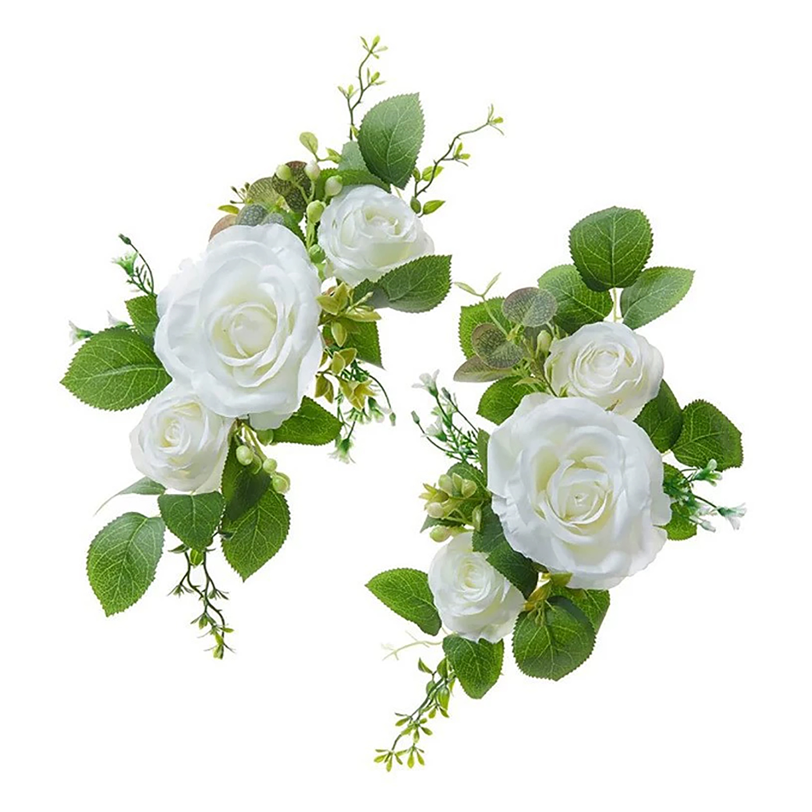 Tortendekoration Mit Weißen Kunstblumen, Diy-handarbeit, Fertiges Produkt, Blume Für Stuhllehnen Bei Hochzeiten, Rose, Hochwertige Tischdekoration