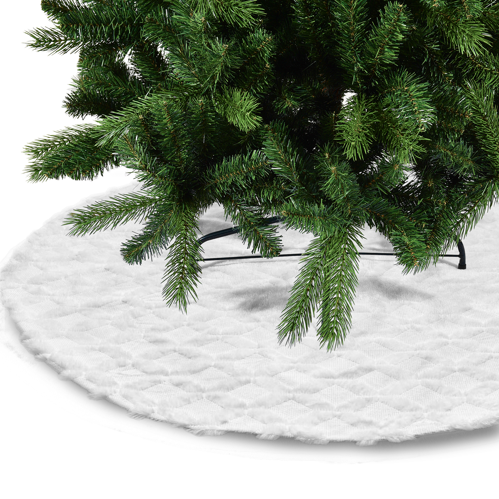 122 Cm Große Weihnachtsbaumdecke Aus Weichem, Flauschigem Strick-kunstfell, Wiederverwendbar Für Zuhause, Geschäfte, Schulen Und Weihnachtsfeiern. Ideale Dekoration Für Zuhause, Geschäfte Und Festlich