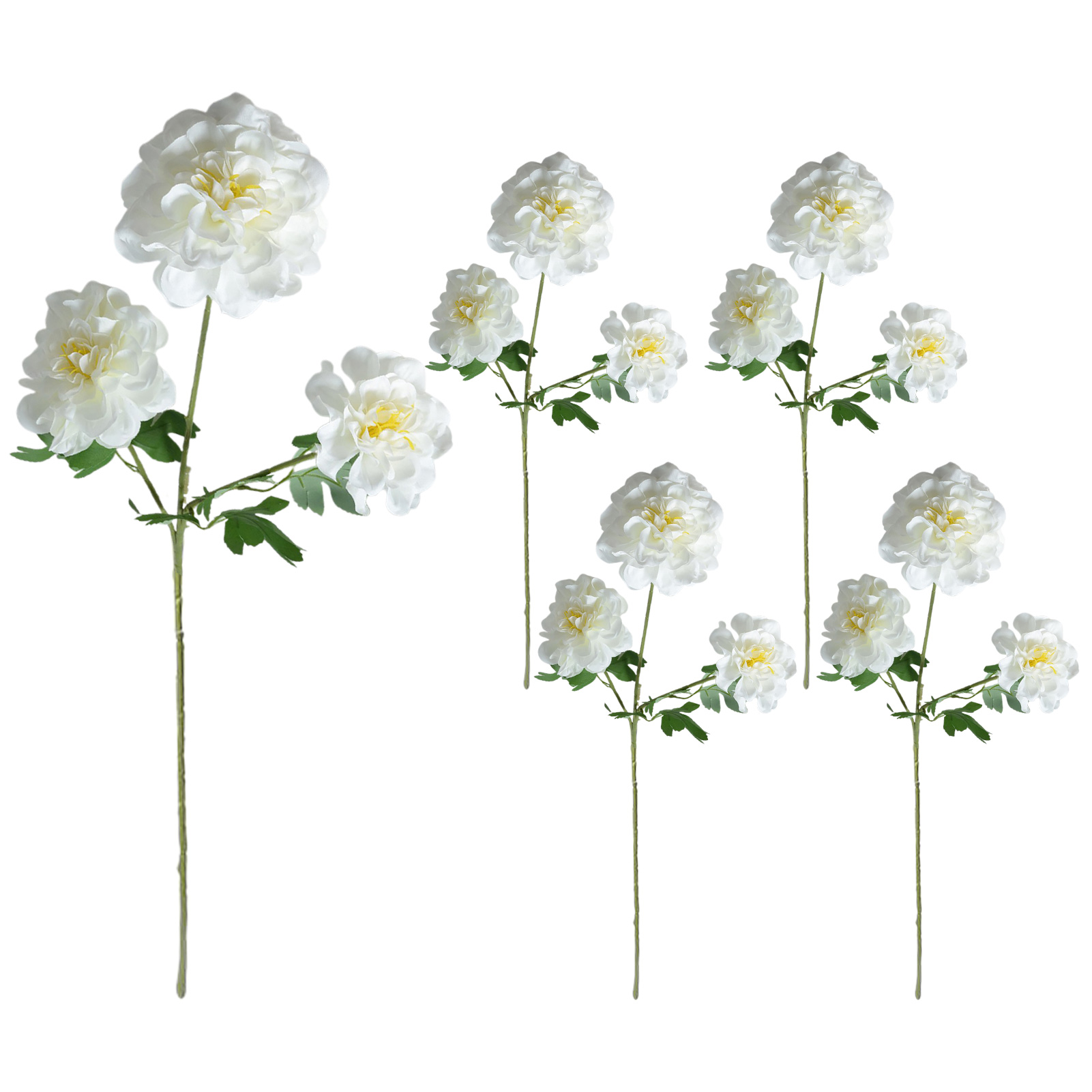 Zusammengeklappt Nur 40 Cm Lang. 【weiß】set Mit 5 Künstlichen Geranien (3 Köpfe) Zur Dekoration Des Wohnzimmertisches.
