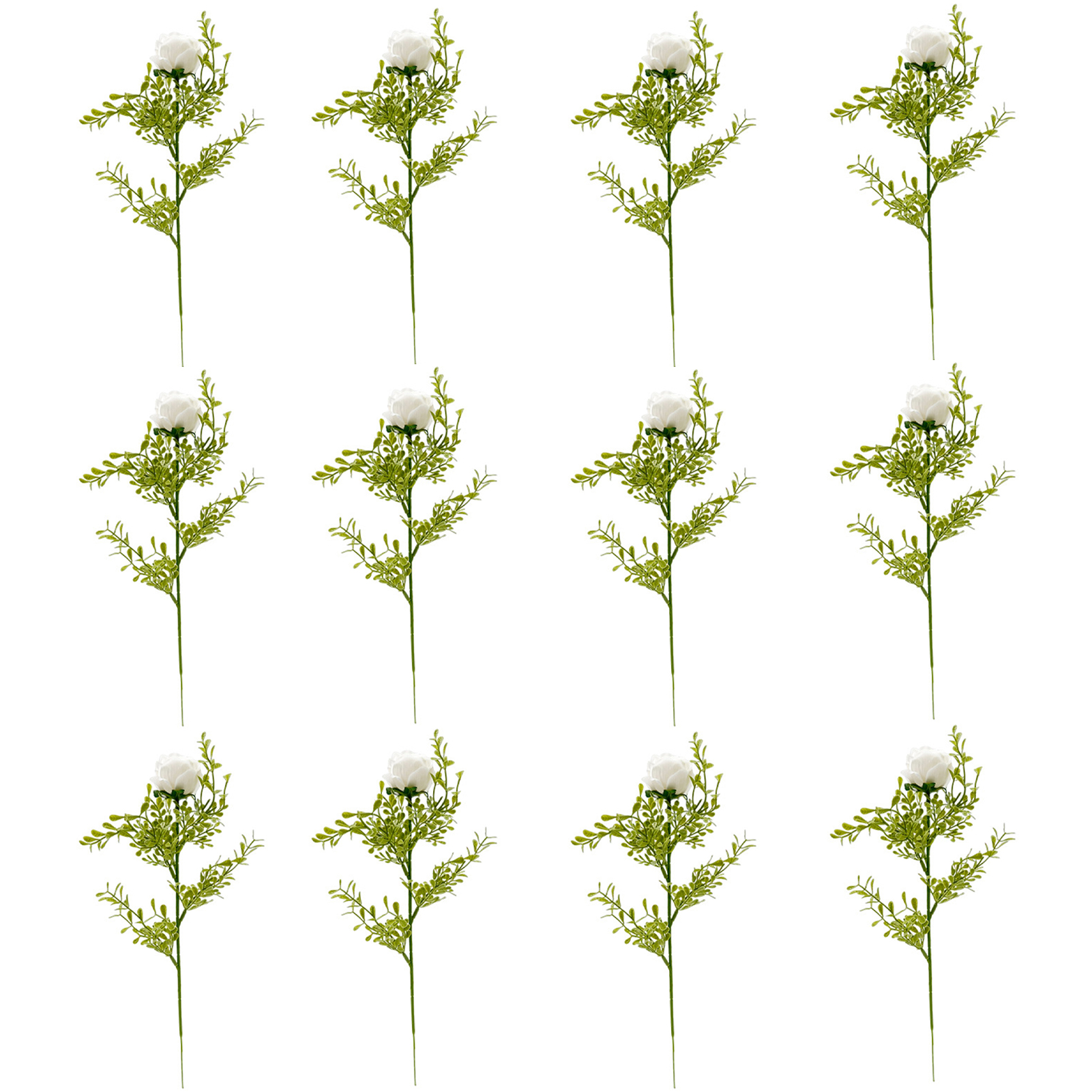 [einstielige Vergissmeinnicht-rose, Serie B, Cremeweiß, A10806] 12 Einstielige Künstliche Rosen Für Accessoires Für Blumenarrangements.