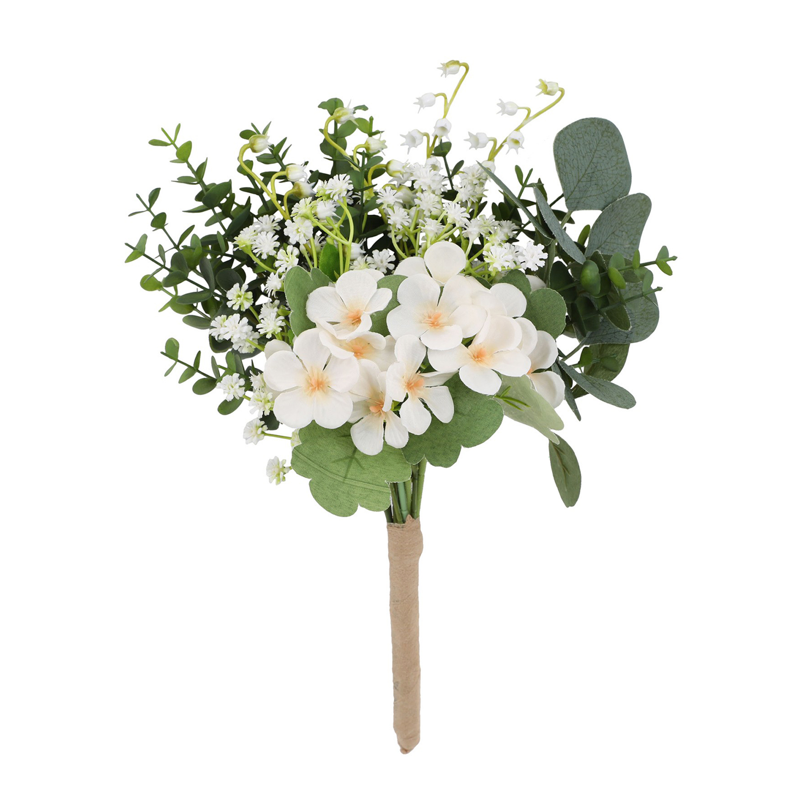 【ahb2004-800-13 Weiß】handgefertigter Künstlicher Brautstrauß, Hochzeitsblumen Im Ins-stil, Eukalyptusblätter, Künstliche Blumendekoration, Tischschmuck