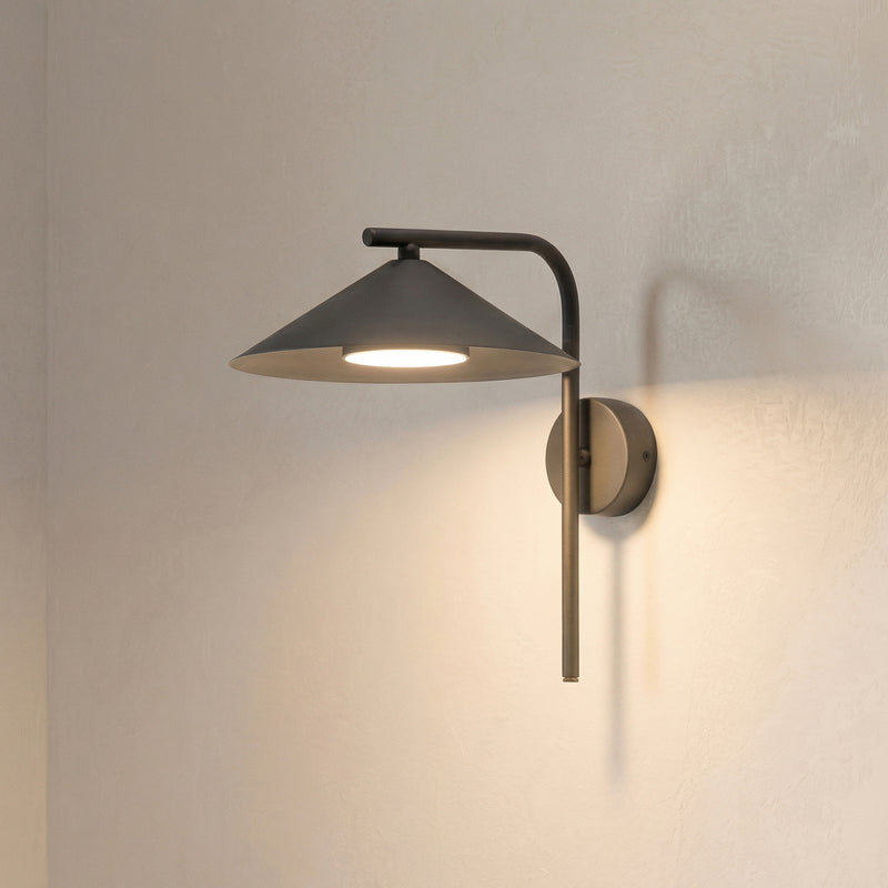 [neuwertig] B-ware Wandleuchte Lume Led Wandlampe Dimmbar Braun Metall 30,5cm Höhe 23cm 32cm Tief