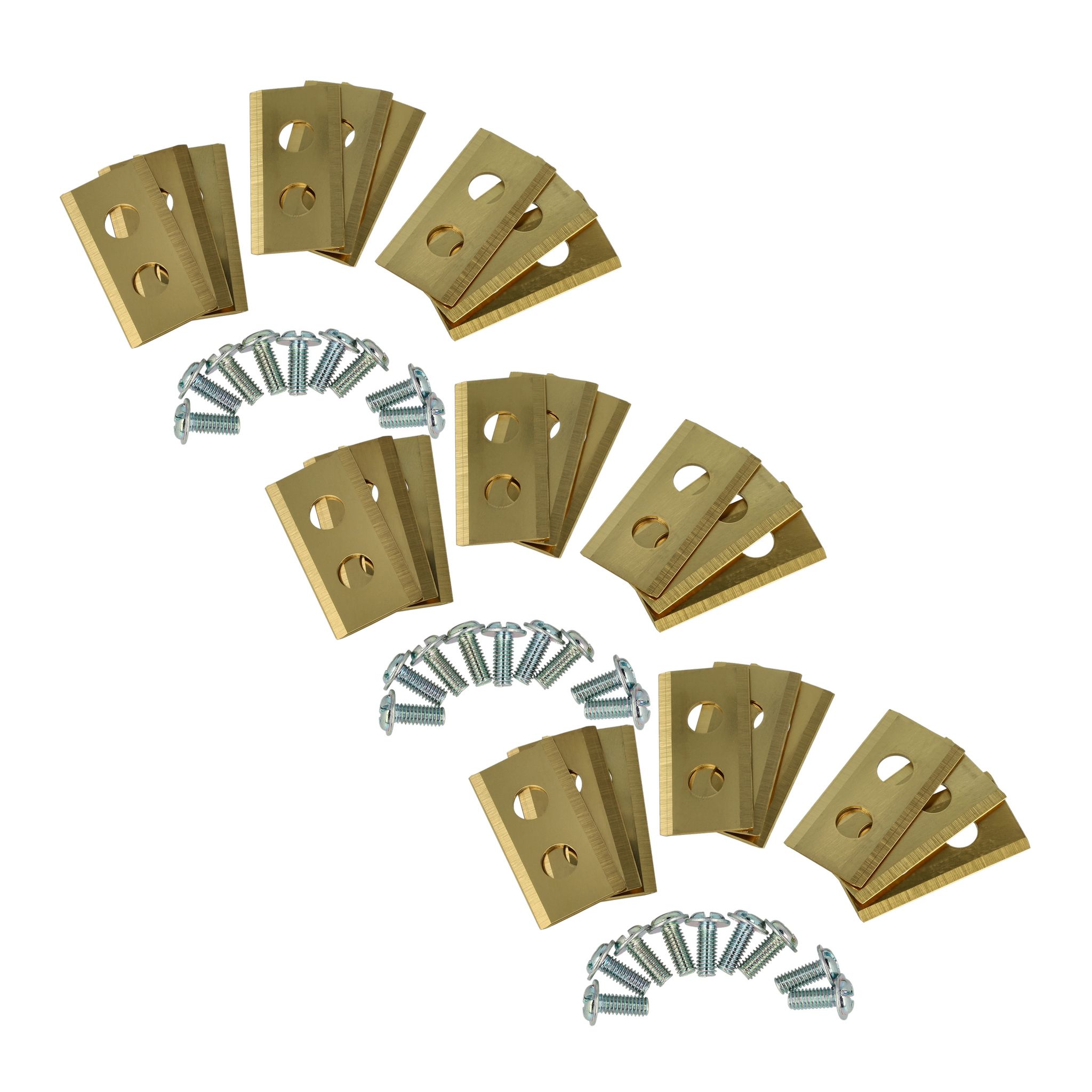 Vhbw 27x Ersatz-messer Ersatz Für Worx Wa0789 Für Rasenmäher - Ersatzklinge Gold, Stahl (titanbeschichtung)