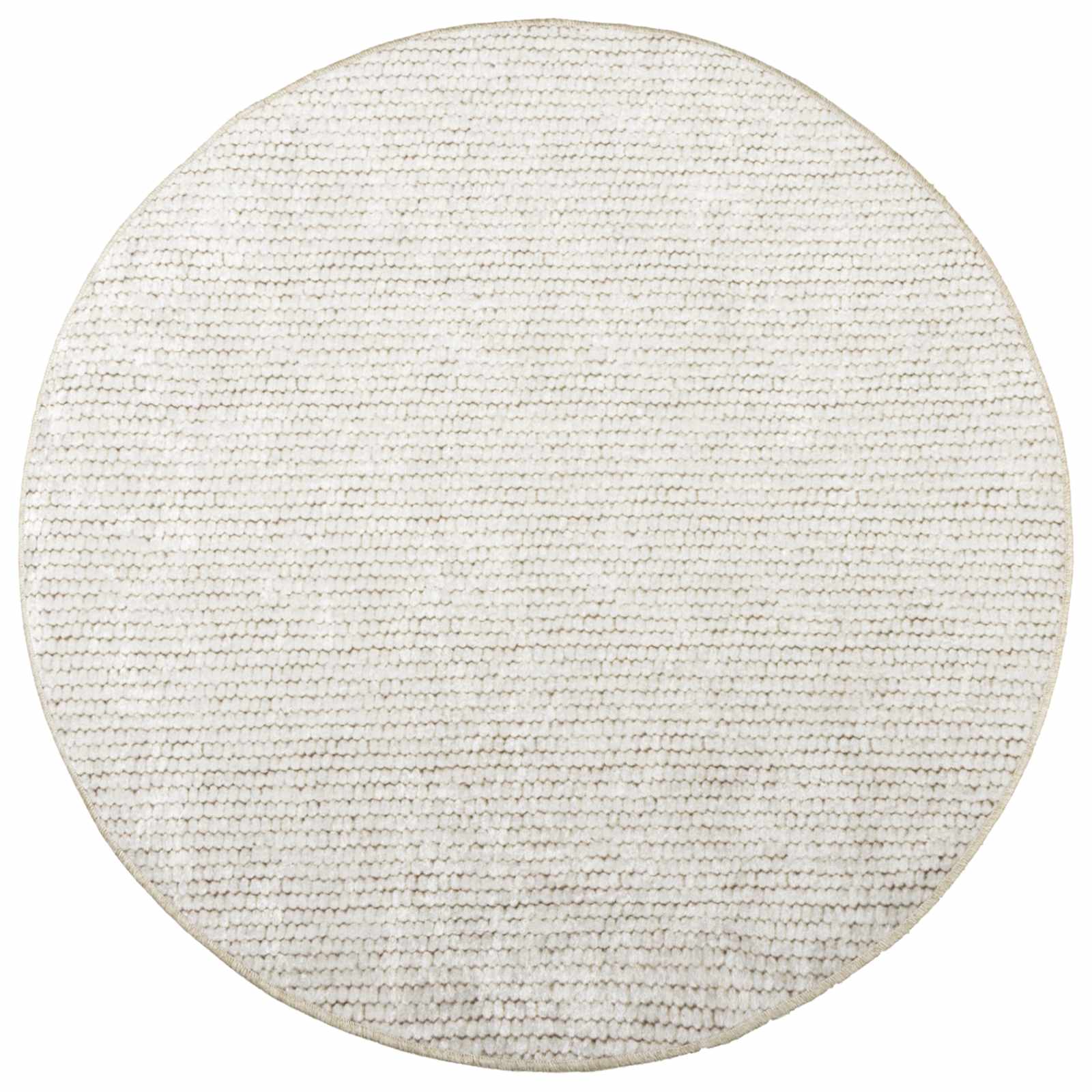 Teppich Creme Ø 120 Cm 100% Polyester 3 Mm Waschbar Vidaxl
