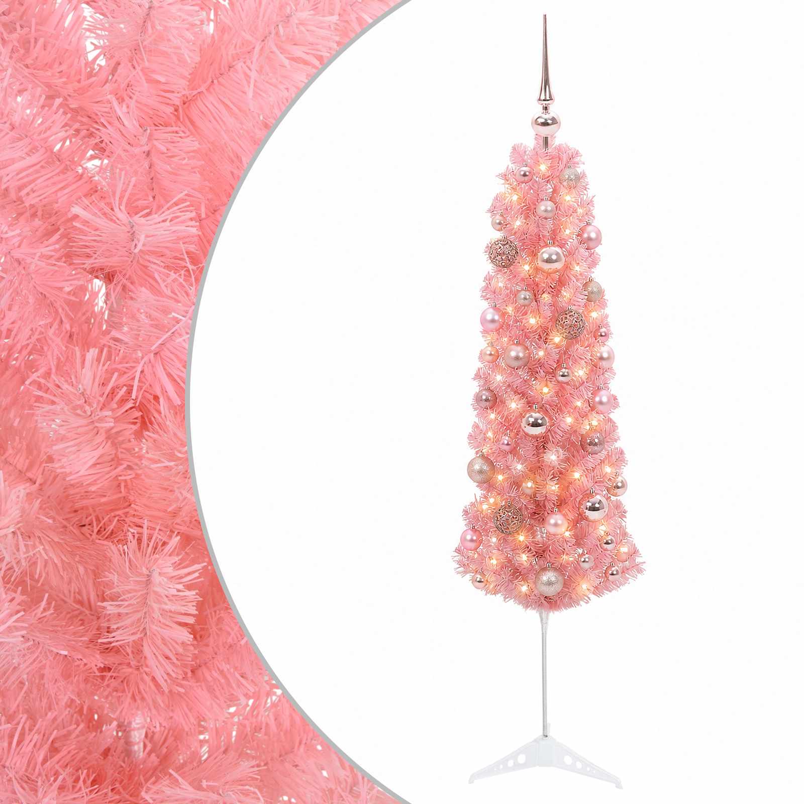 Künstlicher Schlanker Weihnachtsbaum Mit Weihnachtskugel 120 Cm Vidaxl