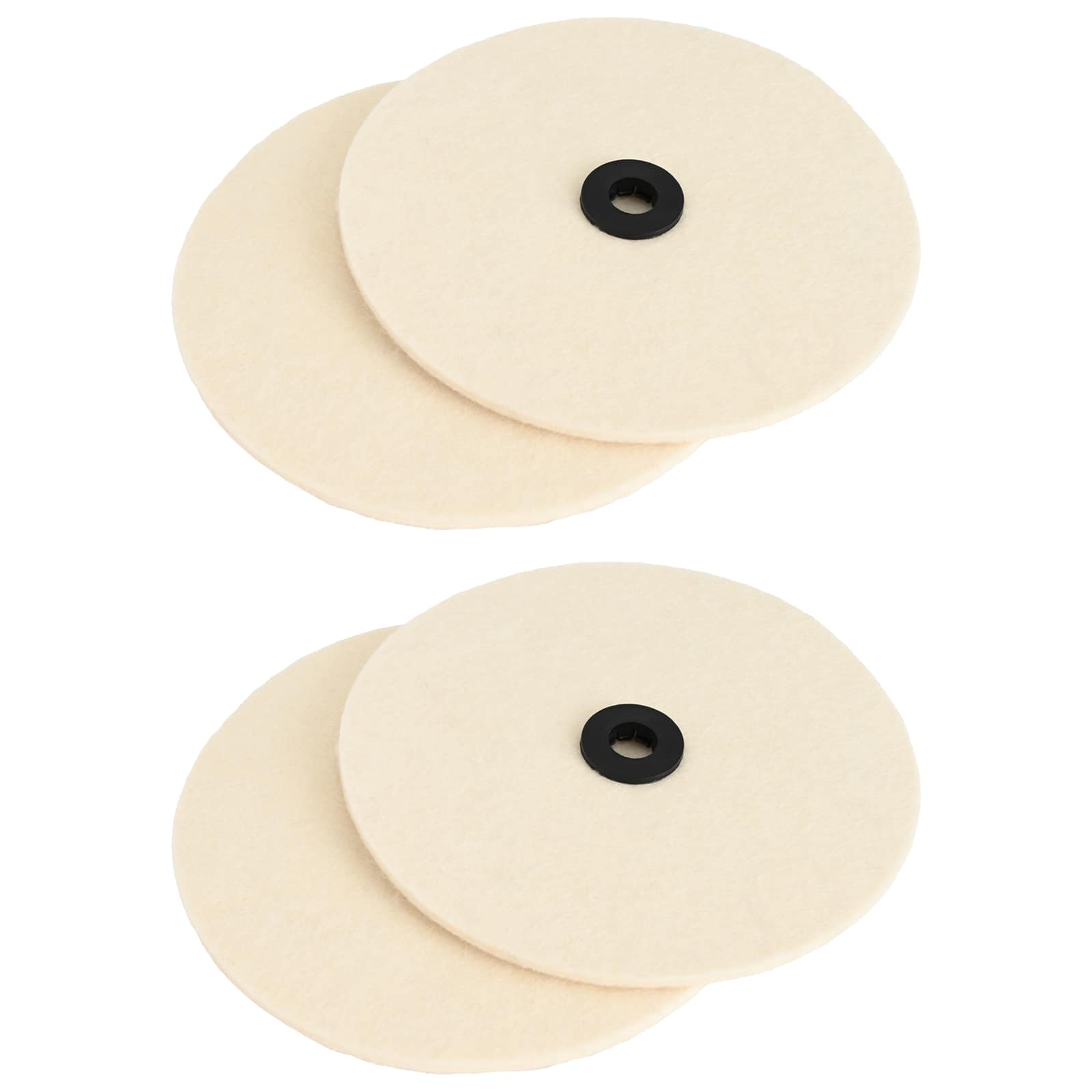 Filzpads Für Bohnermaschine 4 Stk. Ø 14 Cm Hellcreme Mikrofaser Vidaxl