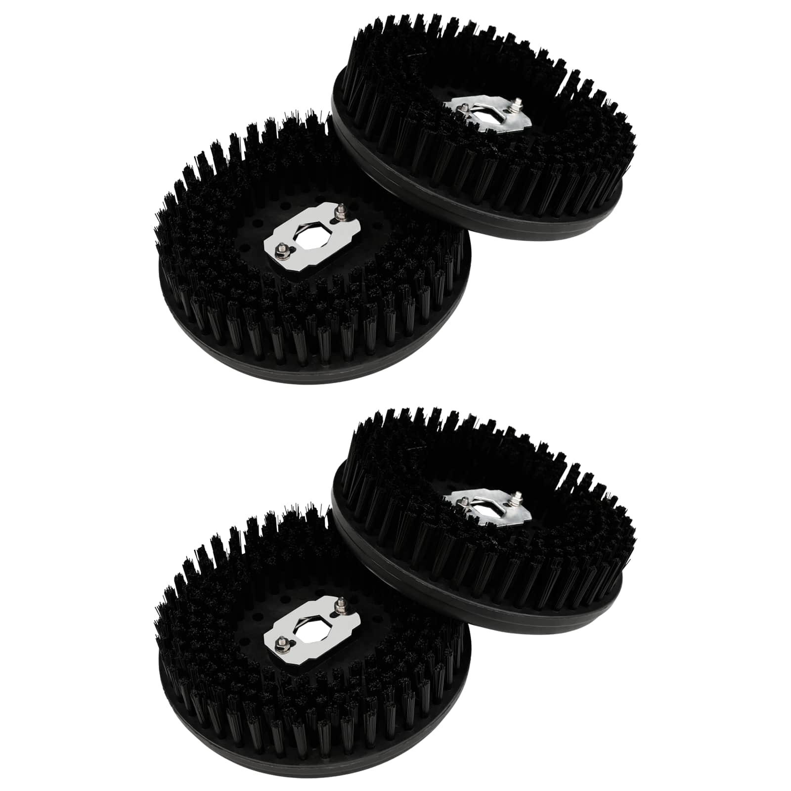 Bürstenkopf Für Bohnermaschine 4 Stk. Ø 13 Cm Schwarz Vidaxl