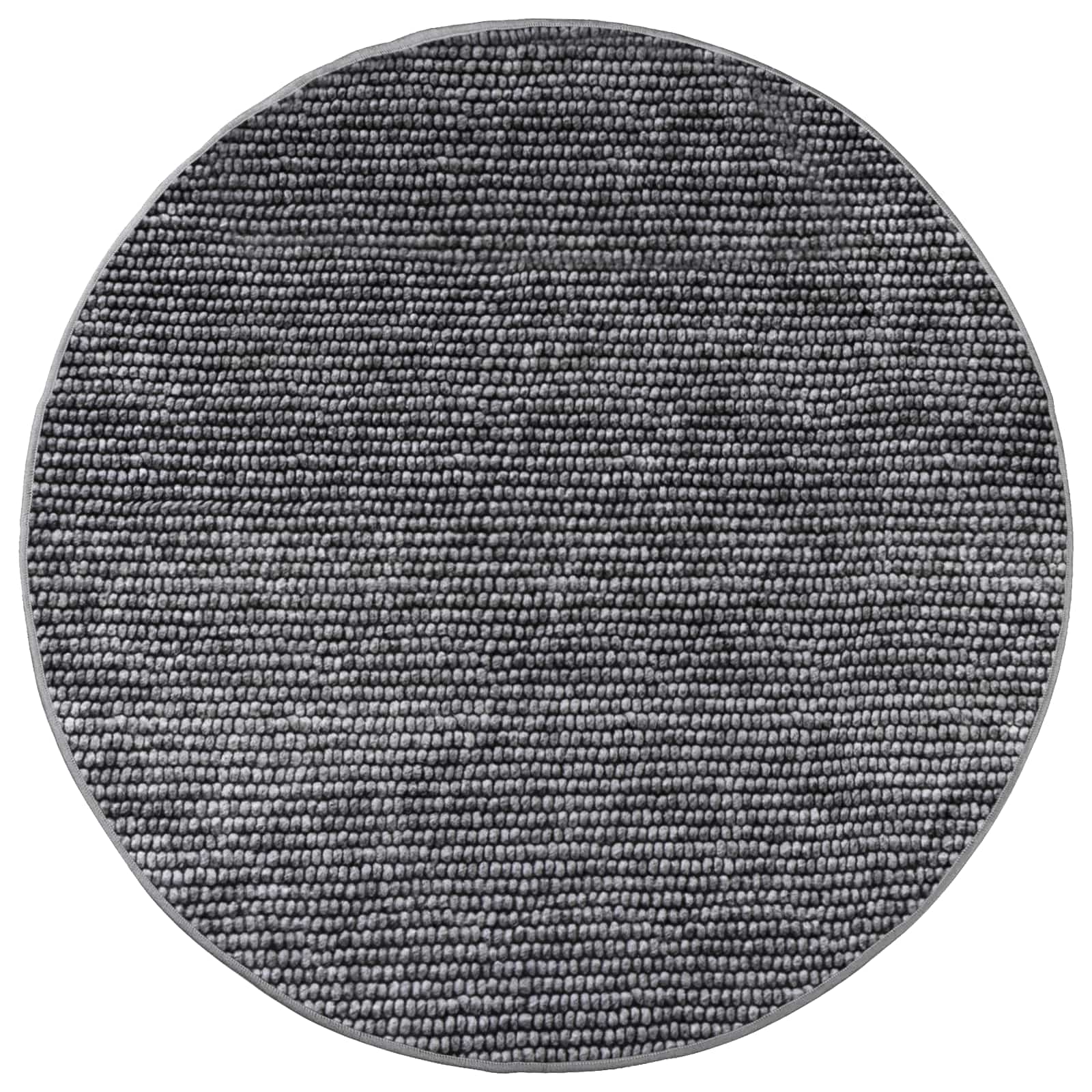 Teppich Anthrazit Ø 120 Cm 100% Polyester 3 Mm Waschbar Vidaxl