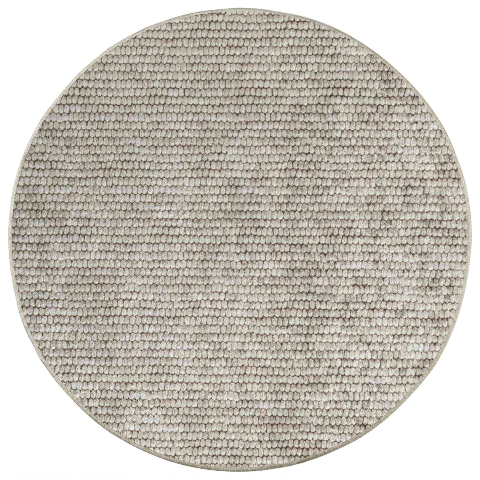 Teppich Beige Ø 120 Cm 100% Polyester 3 Mm Waschbar Vidaxl