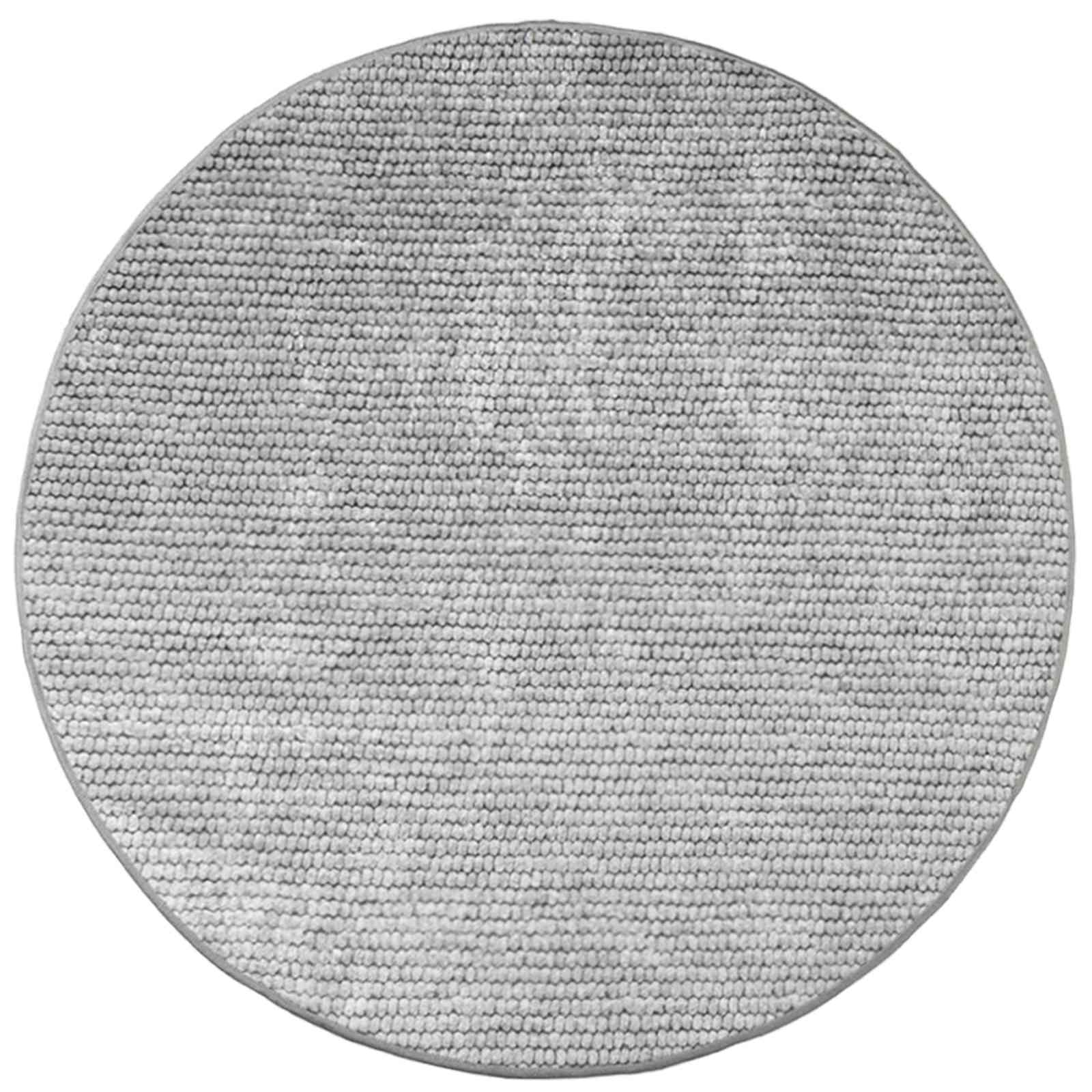 Teppich Grau Ø 120 Cm 100% Polyester 3 Mm Waschbar Vidaxl