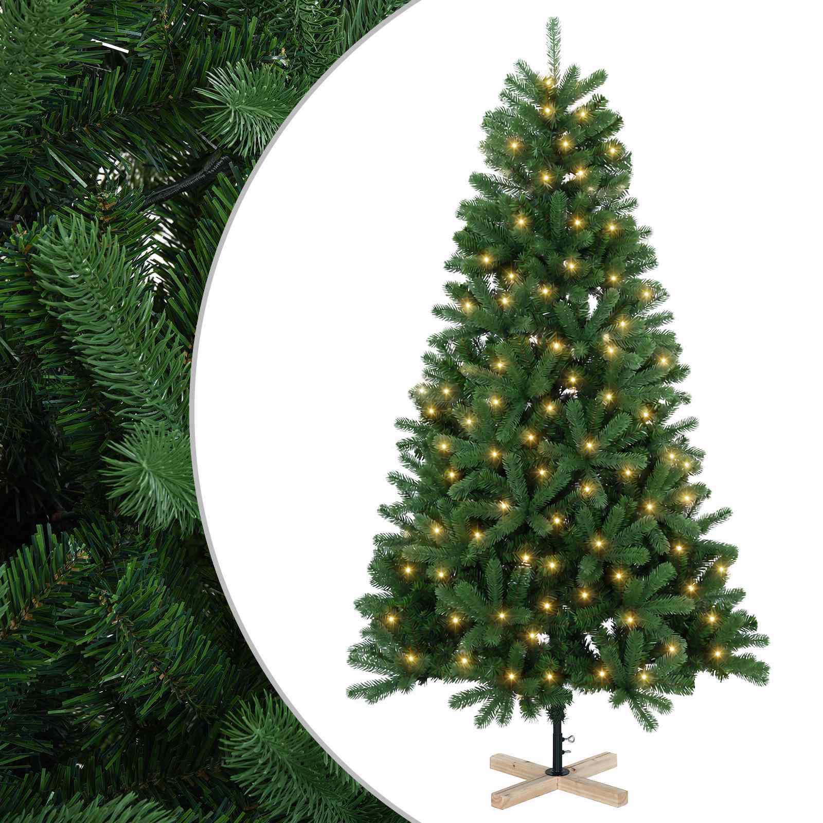 Künstlicher Weihnachtsbaum 150 Cm 150 Leds Warmes Weiß Pvc Grün Vidaxl