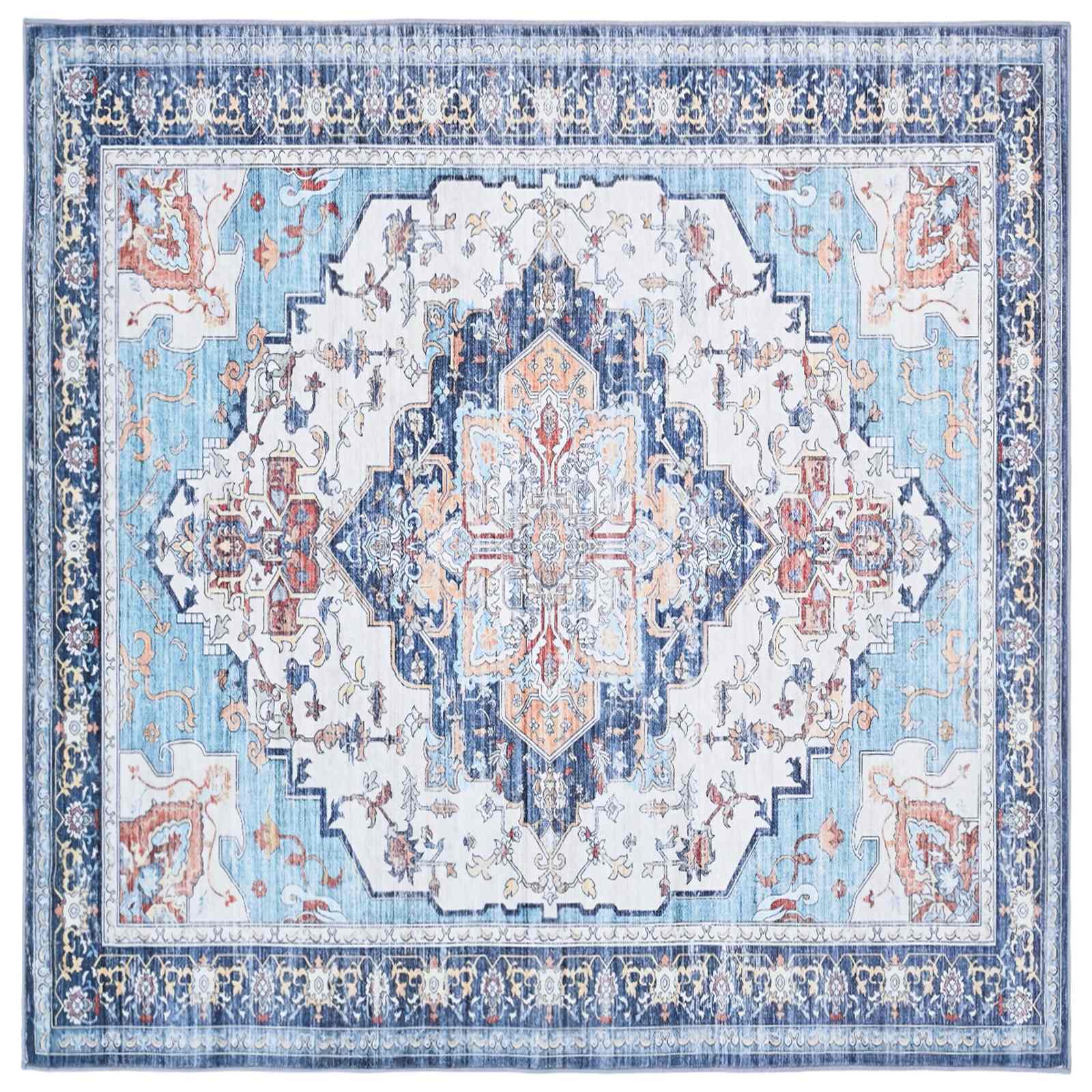 Teppich Oriz Mehrfarbig 200 X 200 Cm 100% Polyester Vidaxl