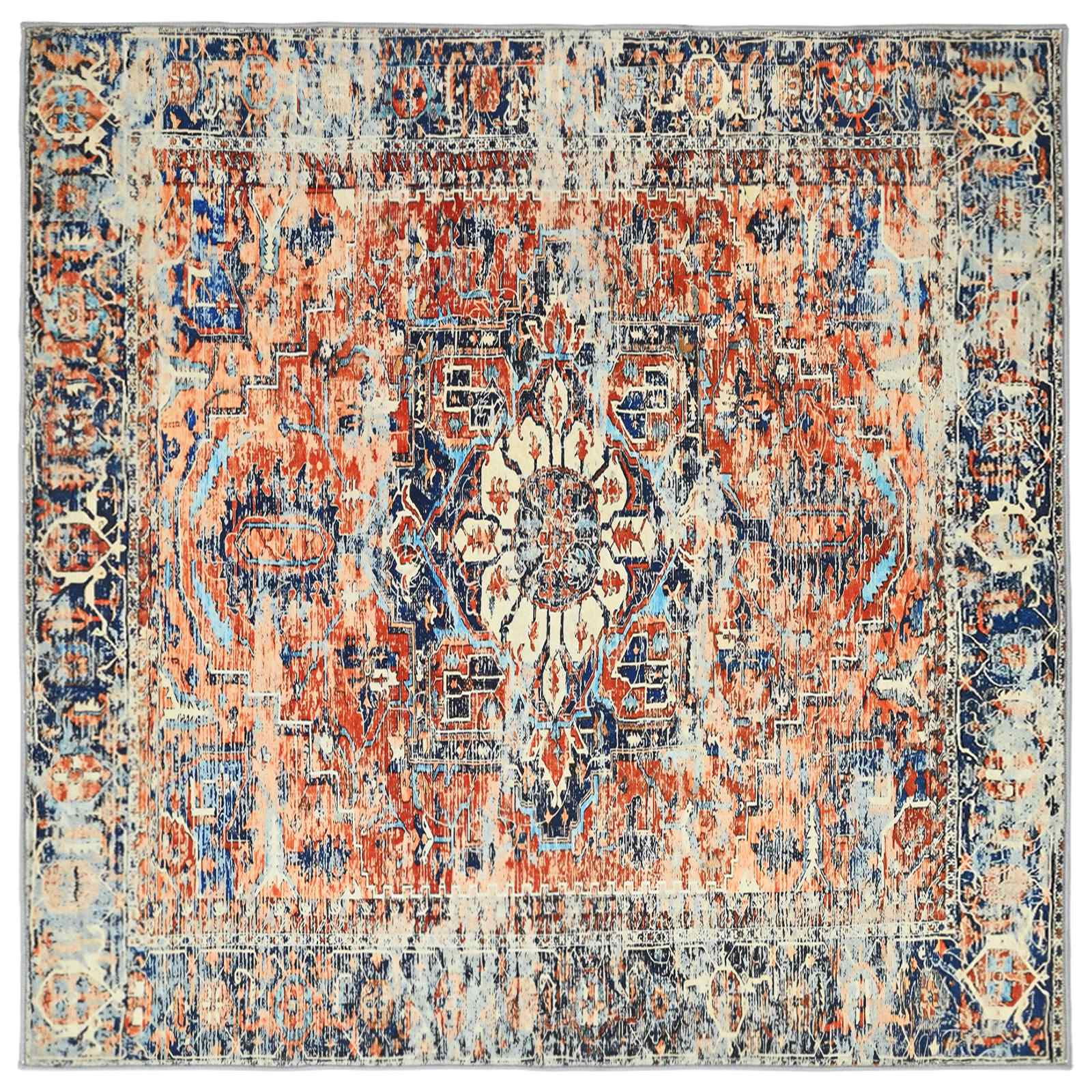 Teppich Oriz Orange 200 X 200 Cm 100% Polyester Vidaxl