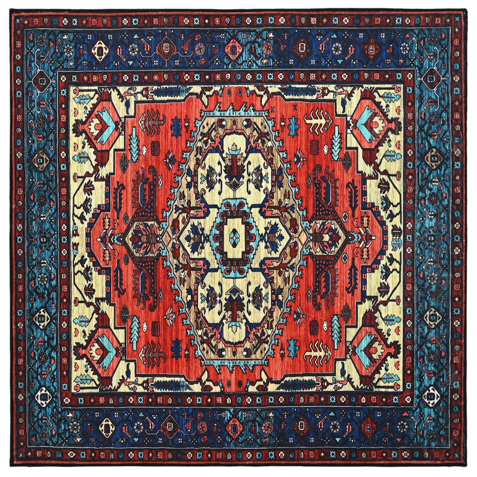 Teppich Oriz Rot 240 X 240 Cm 100% Polyester Vidaxl