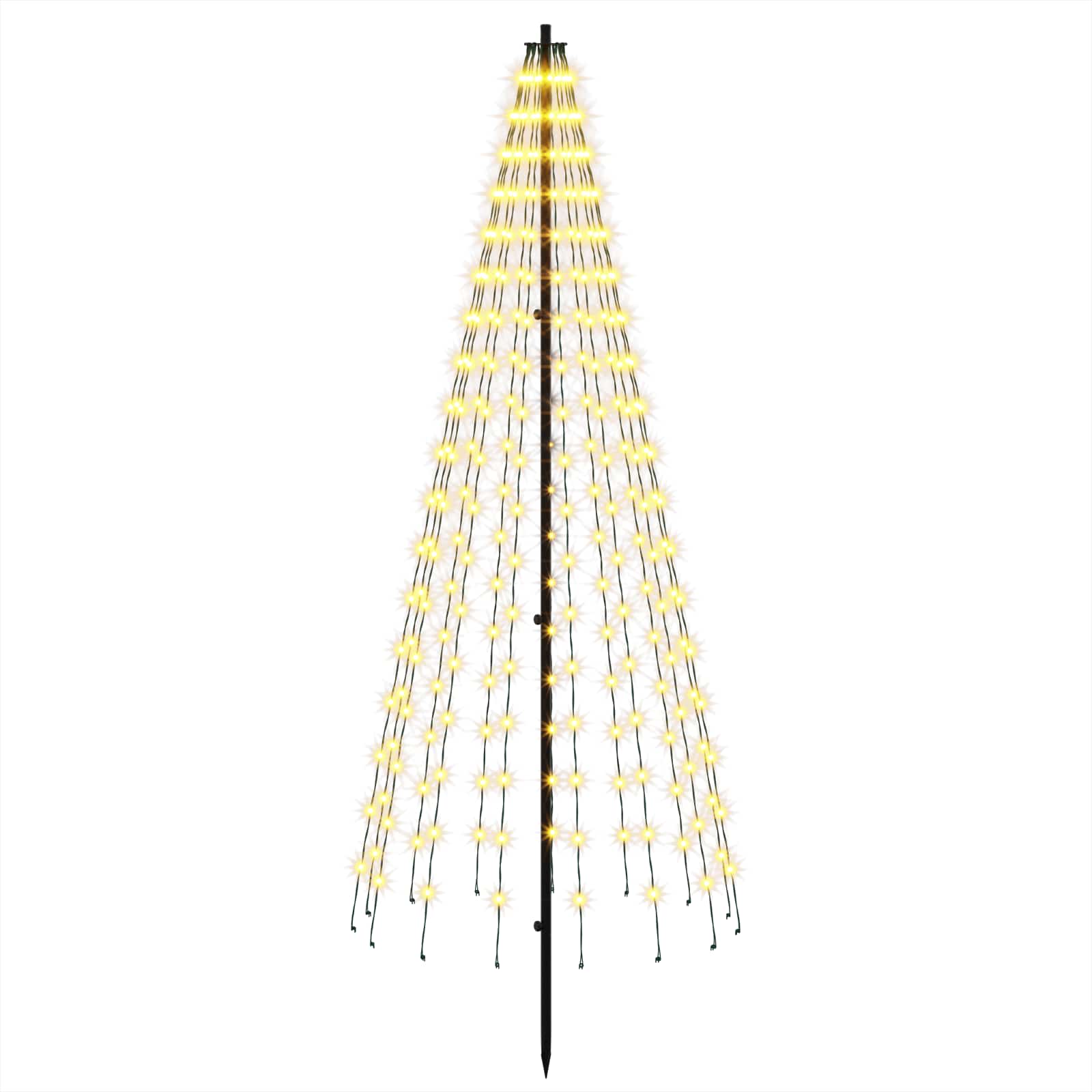 Led-weihnachtsbaum 165 Cm 270 Leds Warmes Weiß Eisen Schwarz Vidaxl