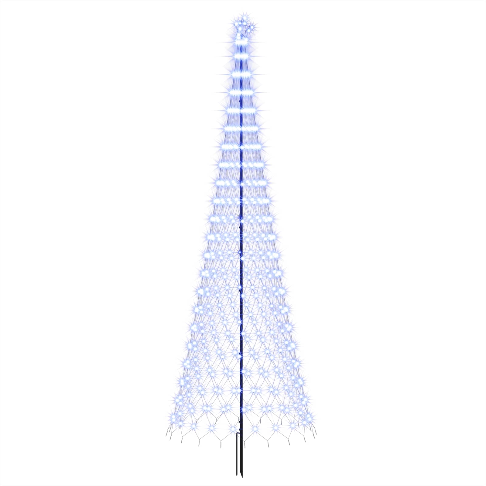 Led-weihnachtsbaum 400 Cm 450 Leds Blau Eisen Schwarz Vidaxl