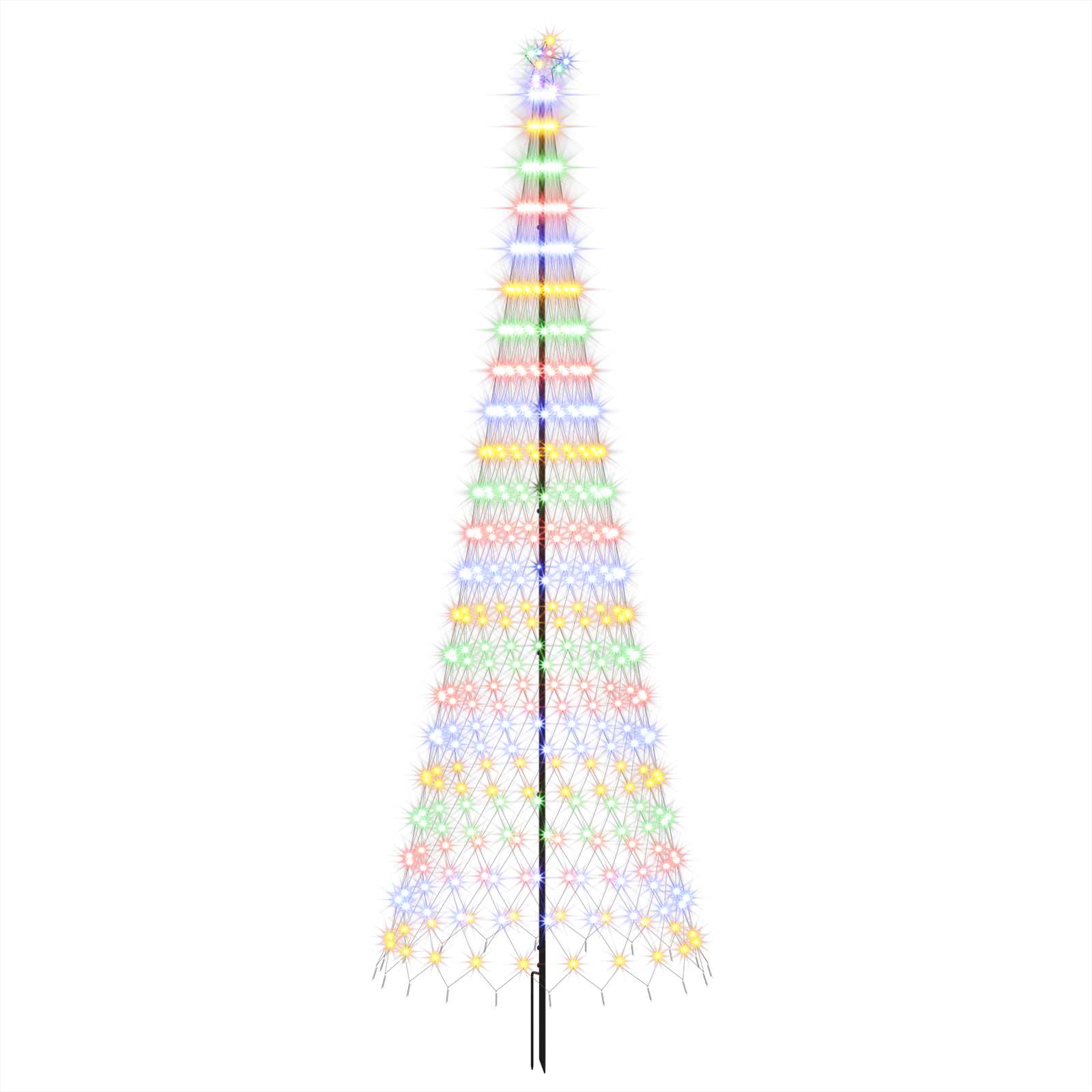 Led-weihnachtsbaum 400 Cm 450 Leds Mehrfarbig Eisen Schwarz Vidaxl