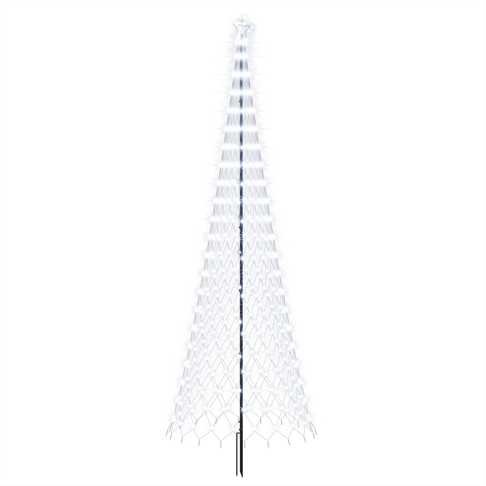 Led-weihnachtsbaum 400 Cm 450 Leds Kaltes Weiß Eisen Schwarz Vidaxl